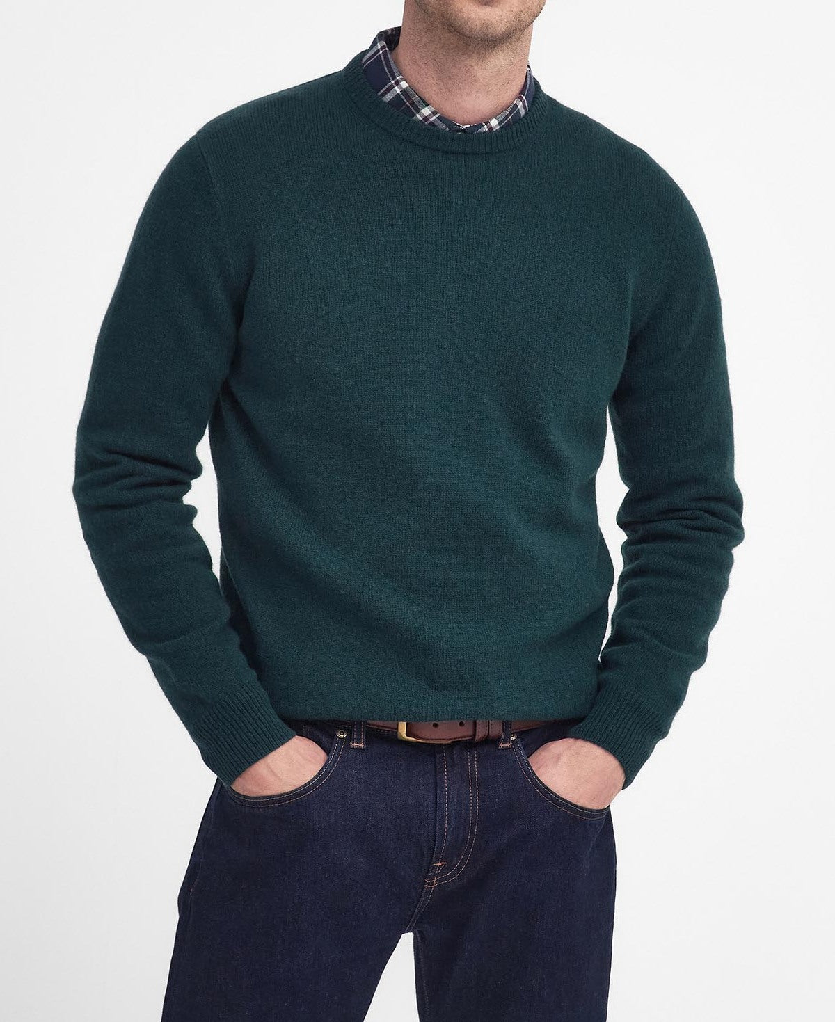 BARBOUR Maglia Uomo ESSENTIAL PATCH CREW-Evergreen