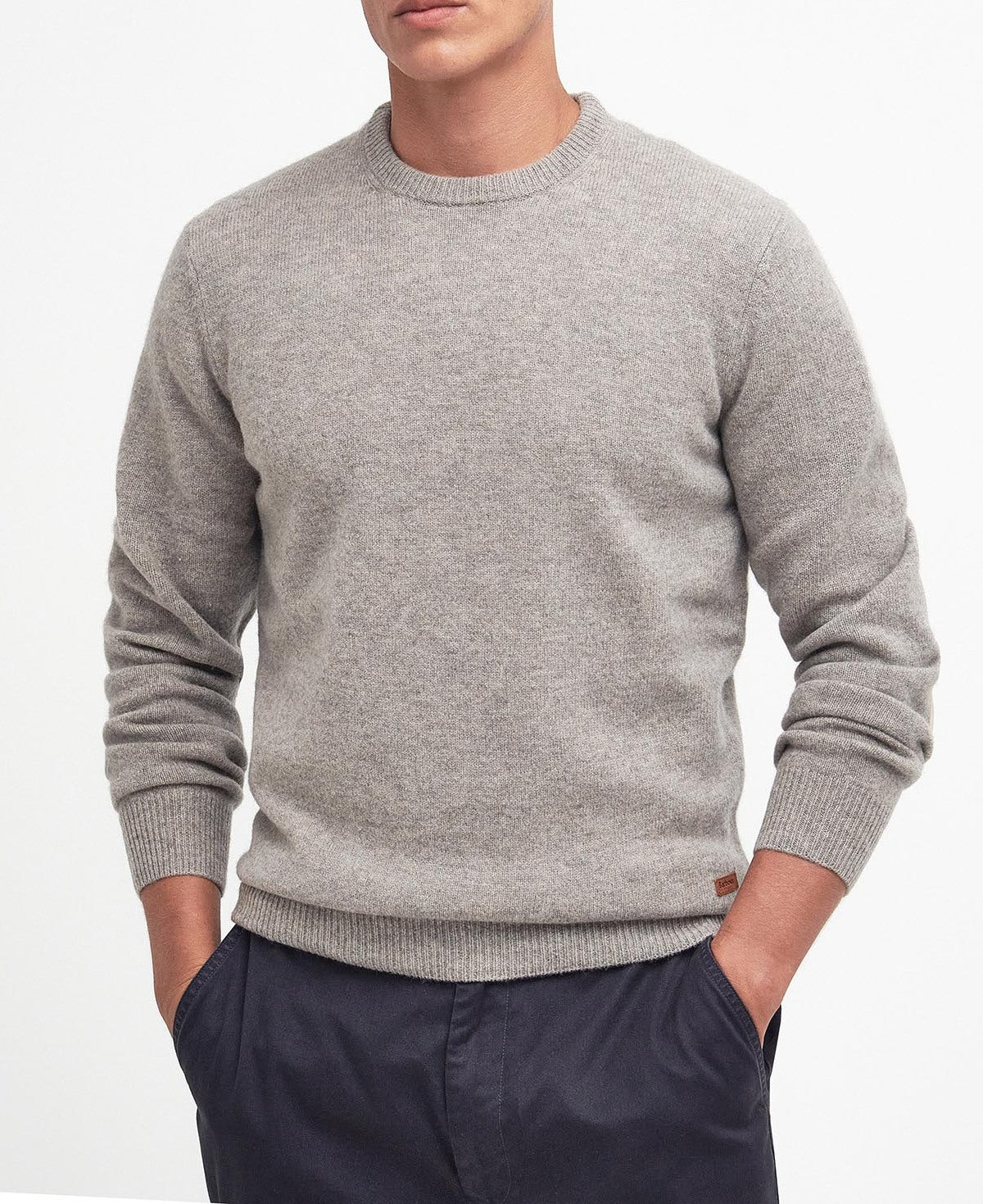 BARBOUR Maglia Uomo ESSENTIAL PATCH CREW-Stone