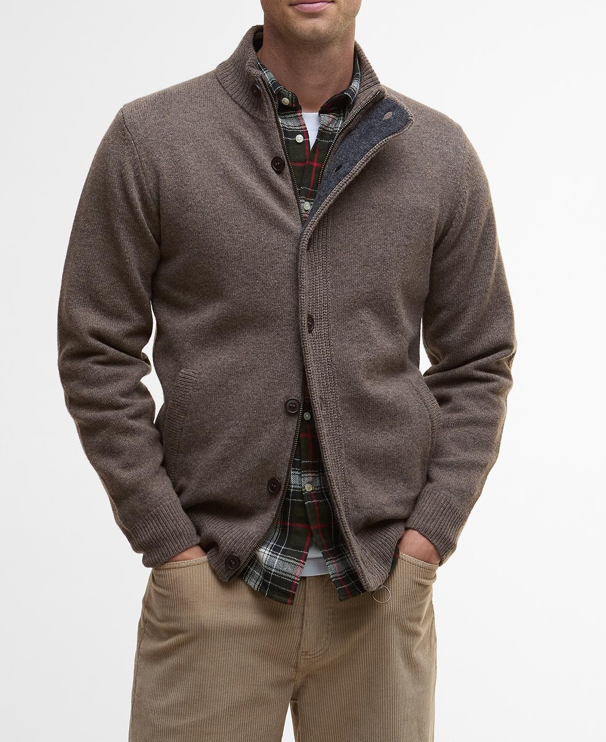 BARBOUR Maglione Uomo Essential Patch Zip-Dark Stone