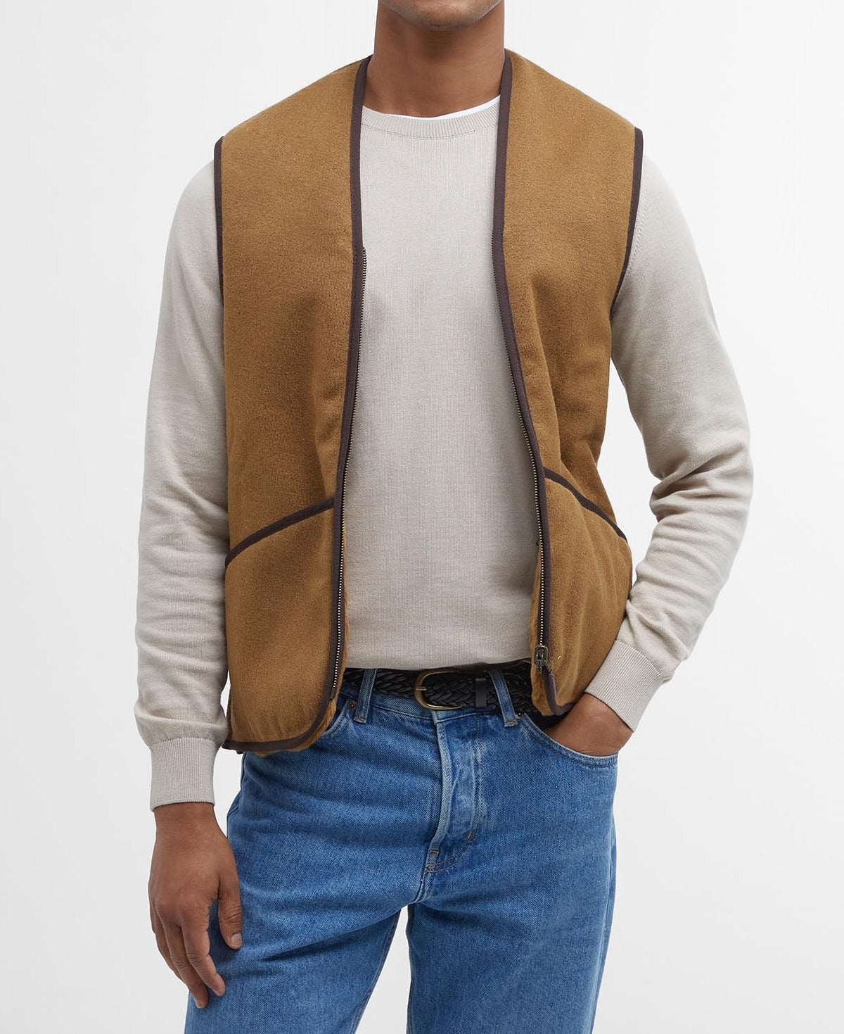 BARBOUR Gilet Uomo Pile Ecopelliccia-Classic Brown