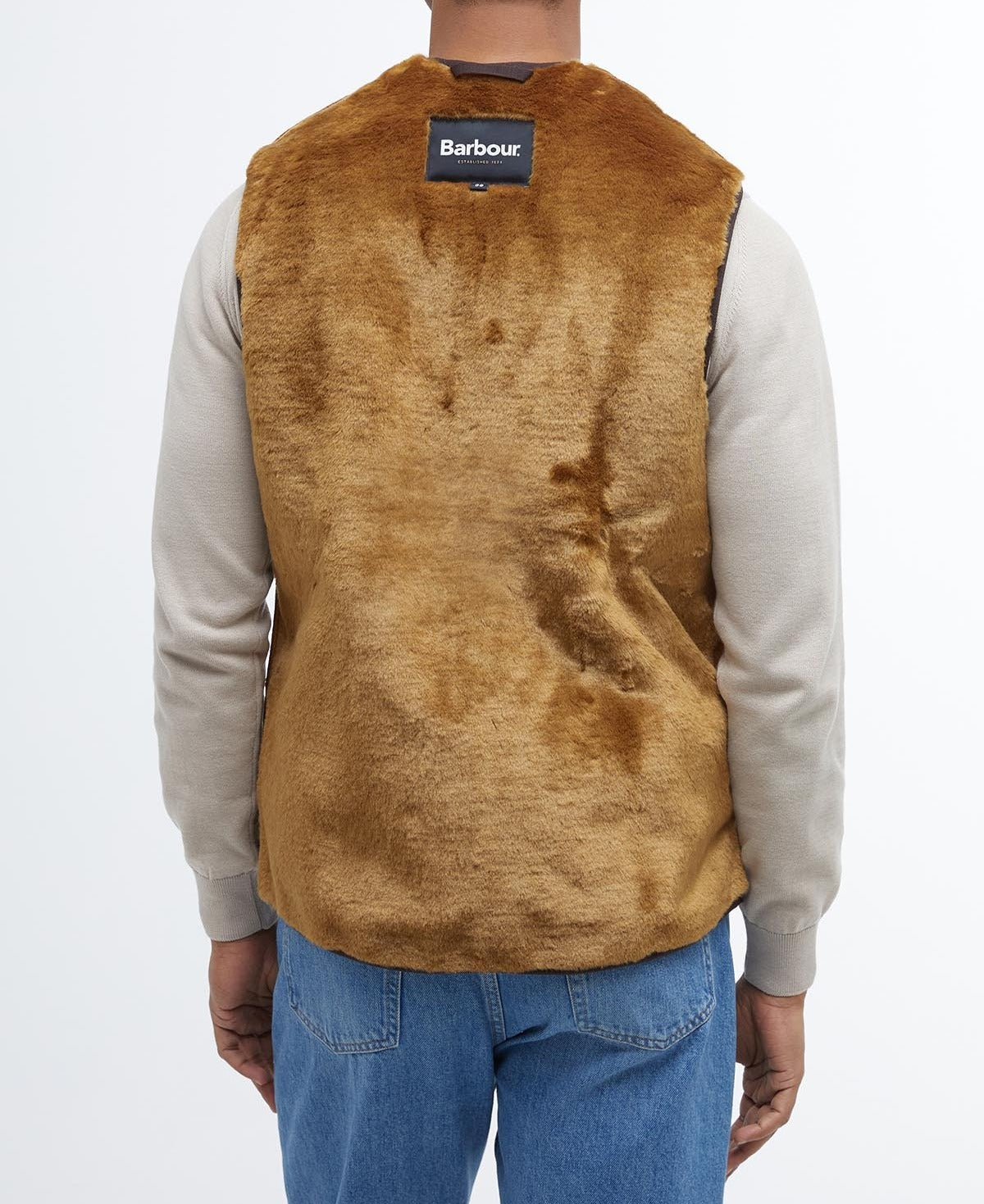 BARBOUR Gilet Uomo Pile Ecopelliccia-Classic Brown