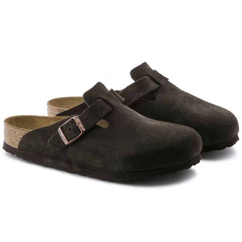 BIRKENSTOCK Ciabatta Uomo BOSTON SFB SUEDE-Mocca
