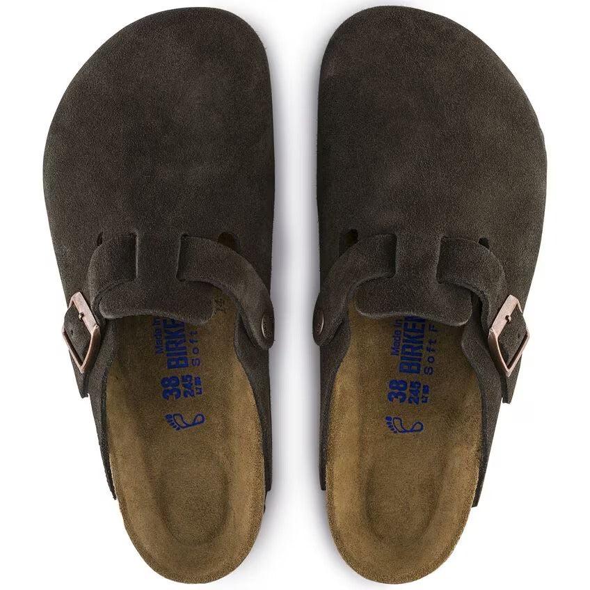 BIRKENSTOCK Ciabatta Uomo BOSTON SFB SUEDE-Mocca
