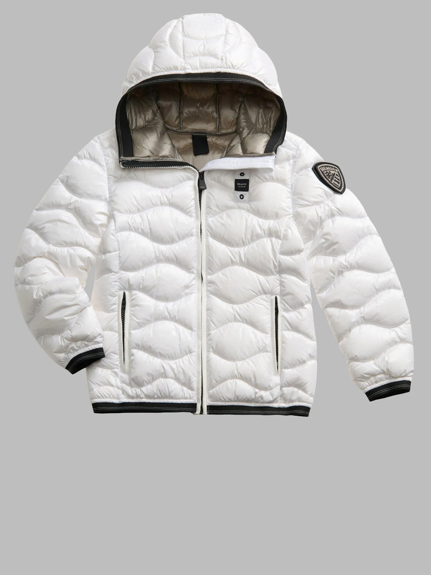 BLAUER Giubbino Bambino Lowell Junior-Bianco Ottico/Grigio