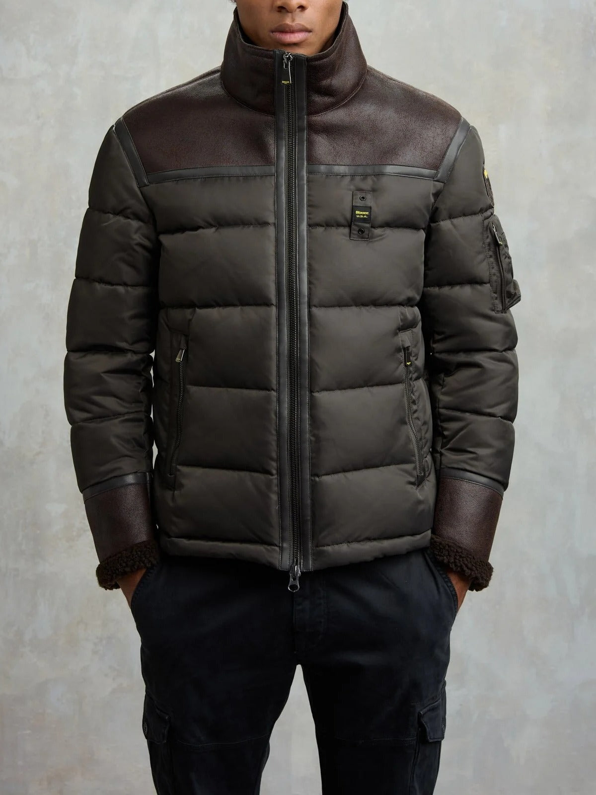 BLAUER Giubbotto Uomo Organ-Nero Oliva