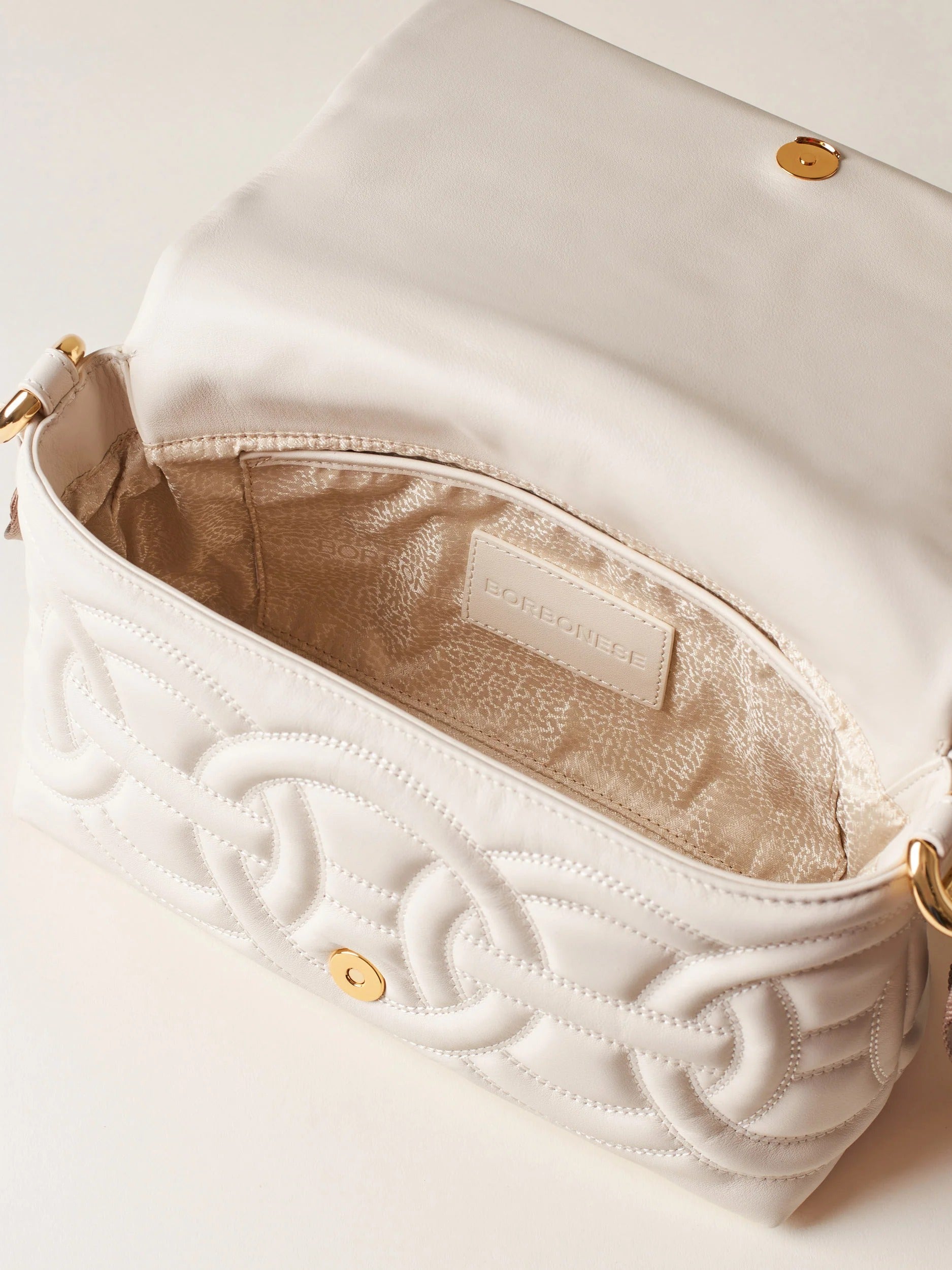 BORBONESE Borsa Rondò Cross Over S-Alabastro Mushroom