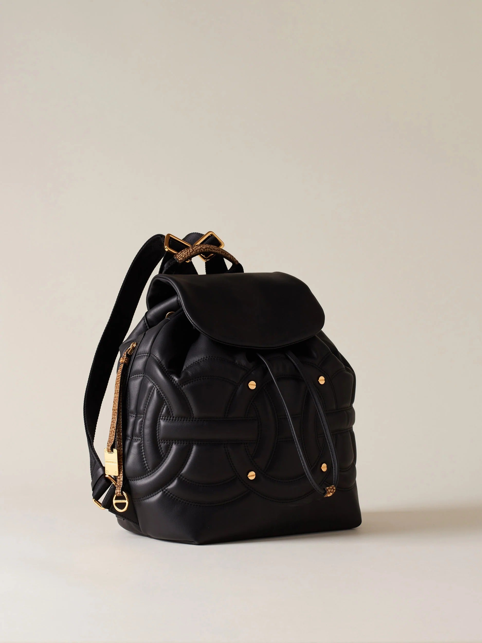 BORBONESE Zaino Rondò Medium-Nero Naturale