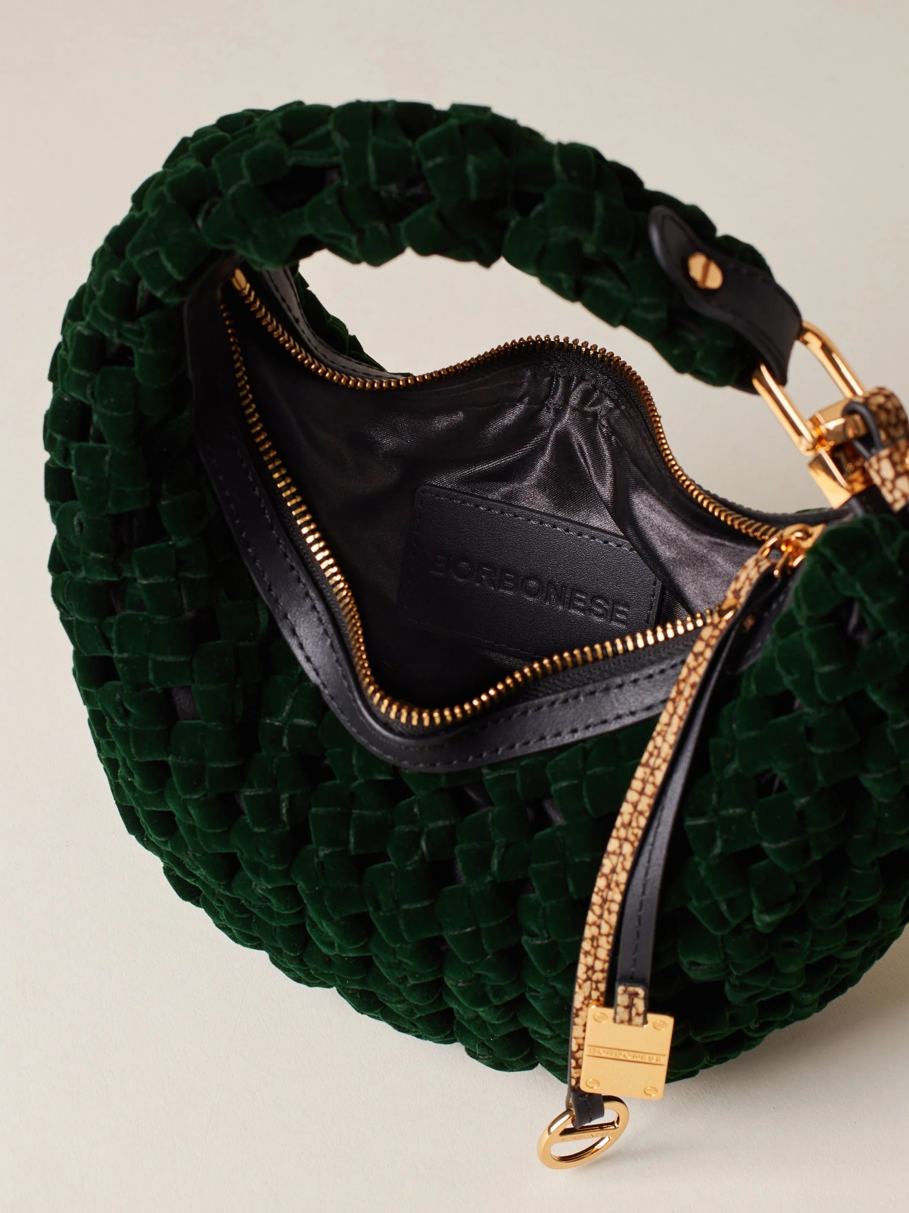 BORBONESE Borsa La Nido Hobo Petite-Alloro