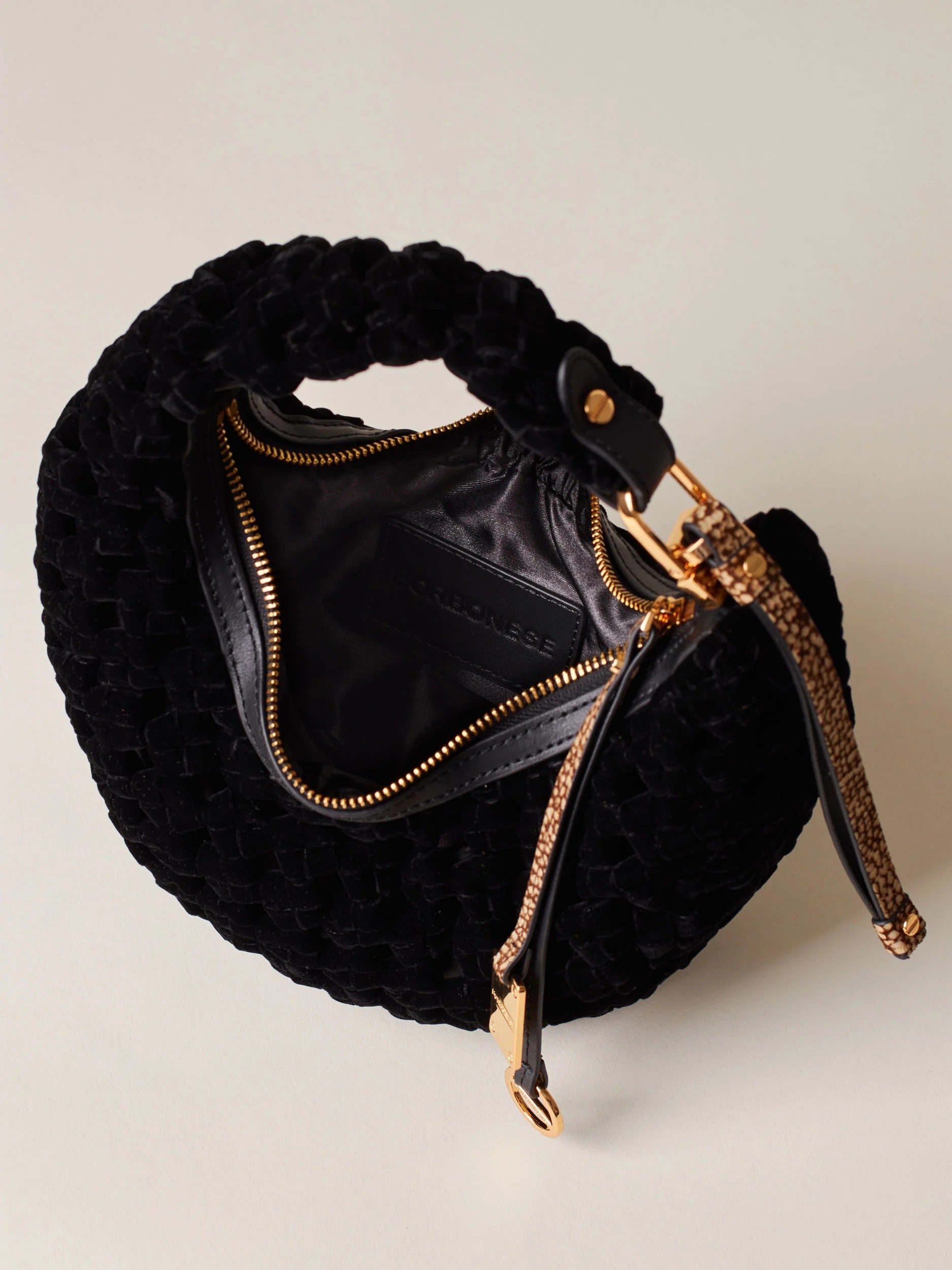 BORBONESE Borsa La Nido Hobo Petite-Nero