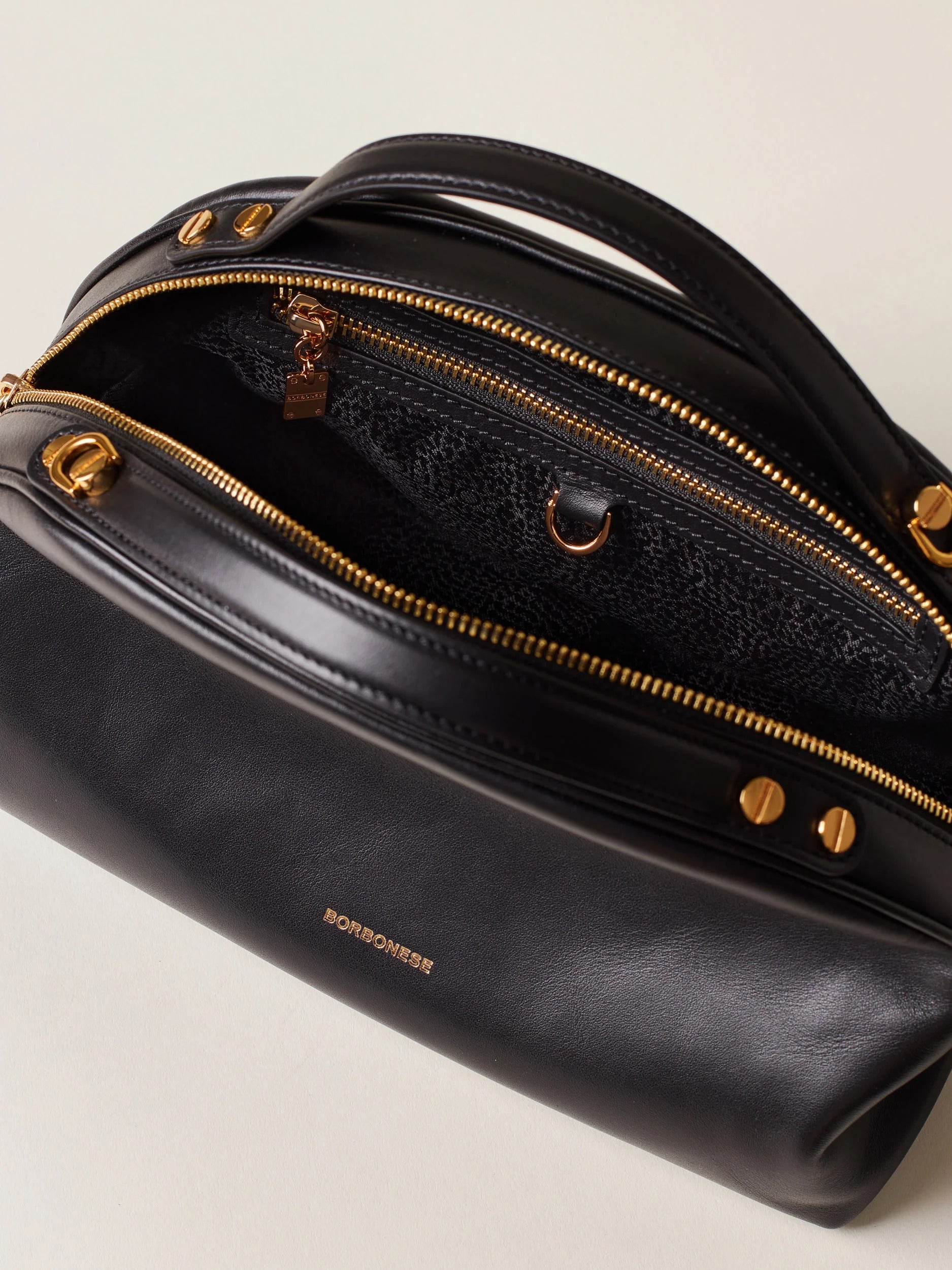 BORBONESE Borsa Bauletto Sexy S-Nero