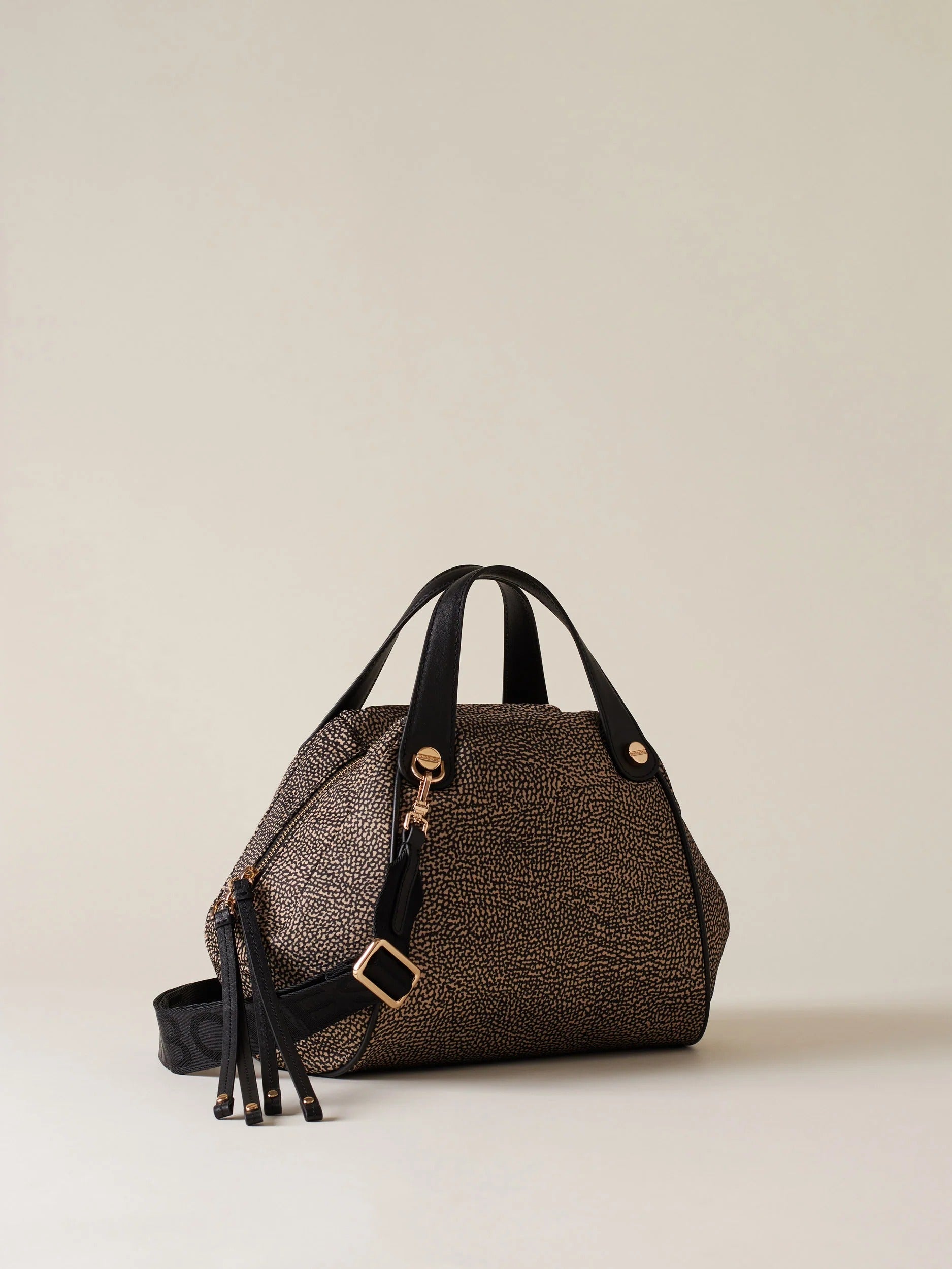 BORBONESE Borsa Bauletto M-Naturale Nero