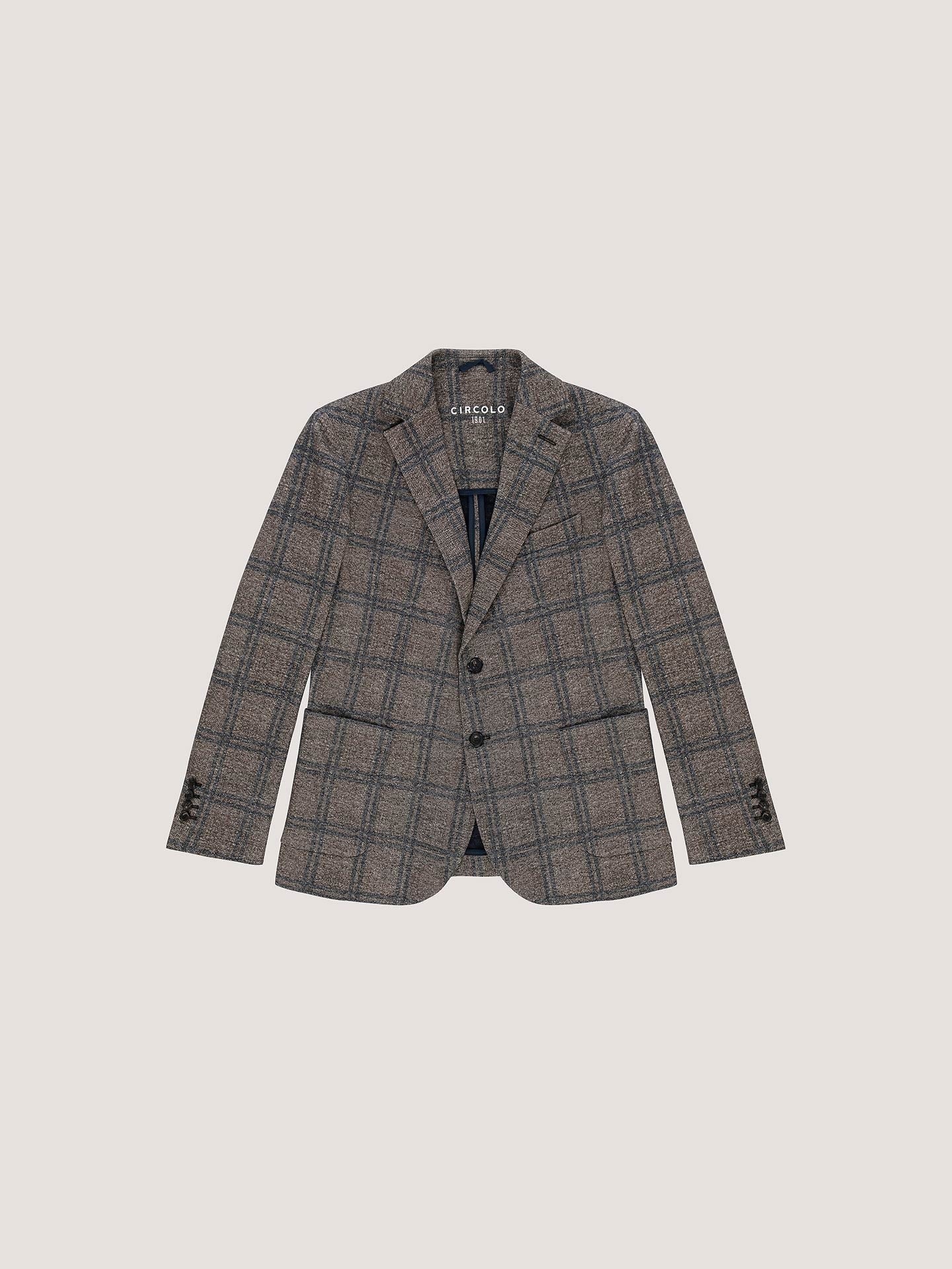 CIRCOLO 1901 Giacca Uomo Monopetto Windowpane-Cioccolato