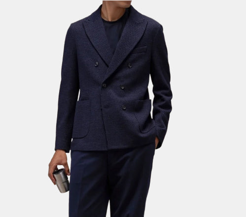 CIRCOLO 1901 Giacca Uomo Doppiopetto Fabric Weft-Blu Navy