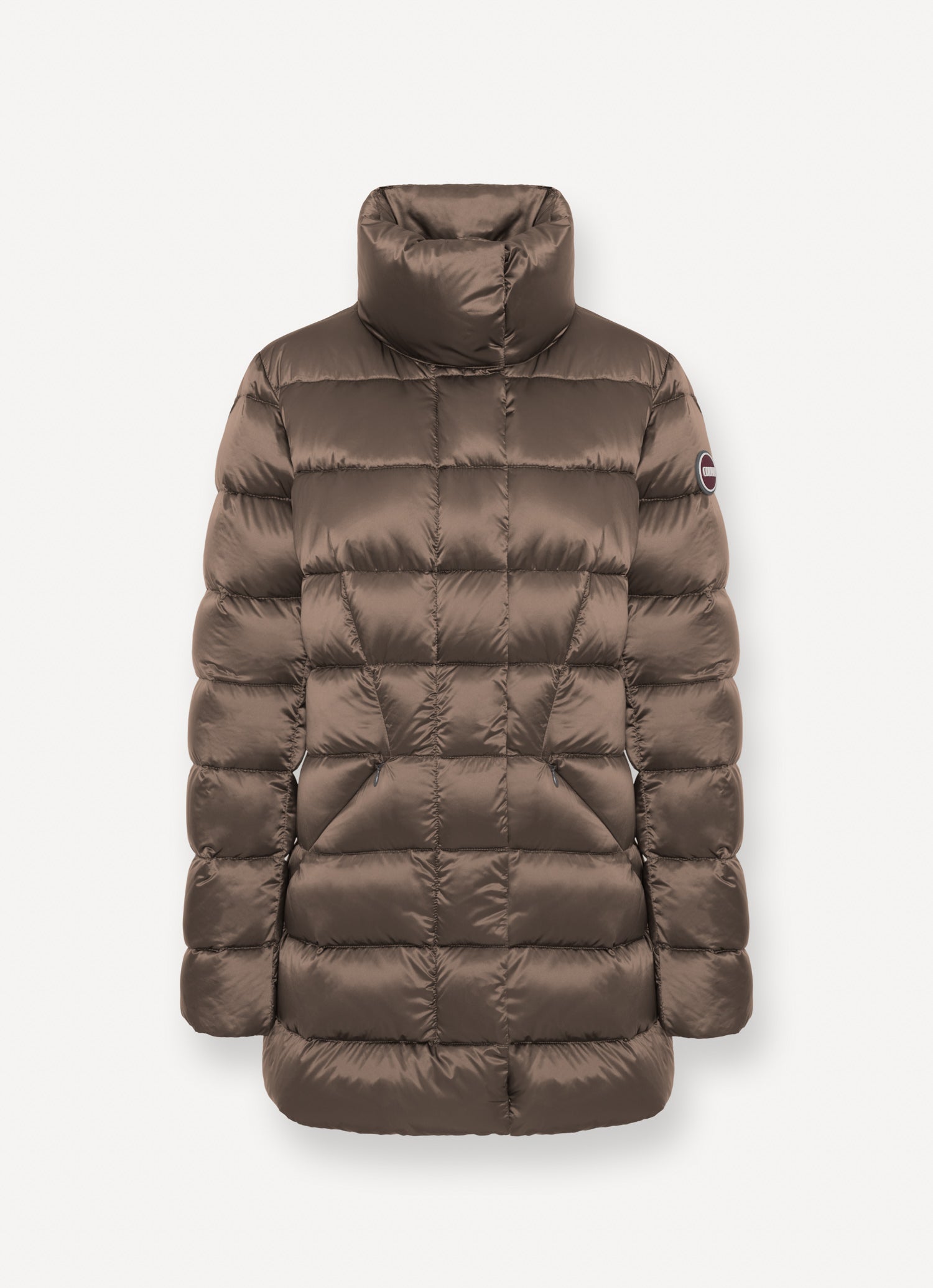 COLMAR Piumino Donna Lungo Sciancrato-Marrone Dark Yam