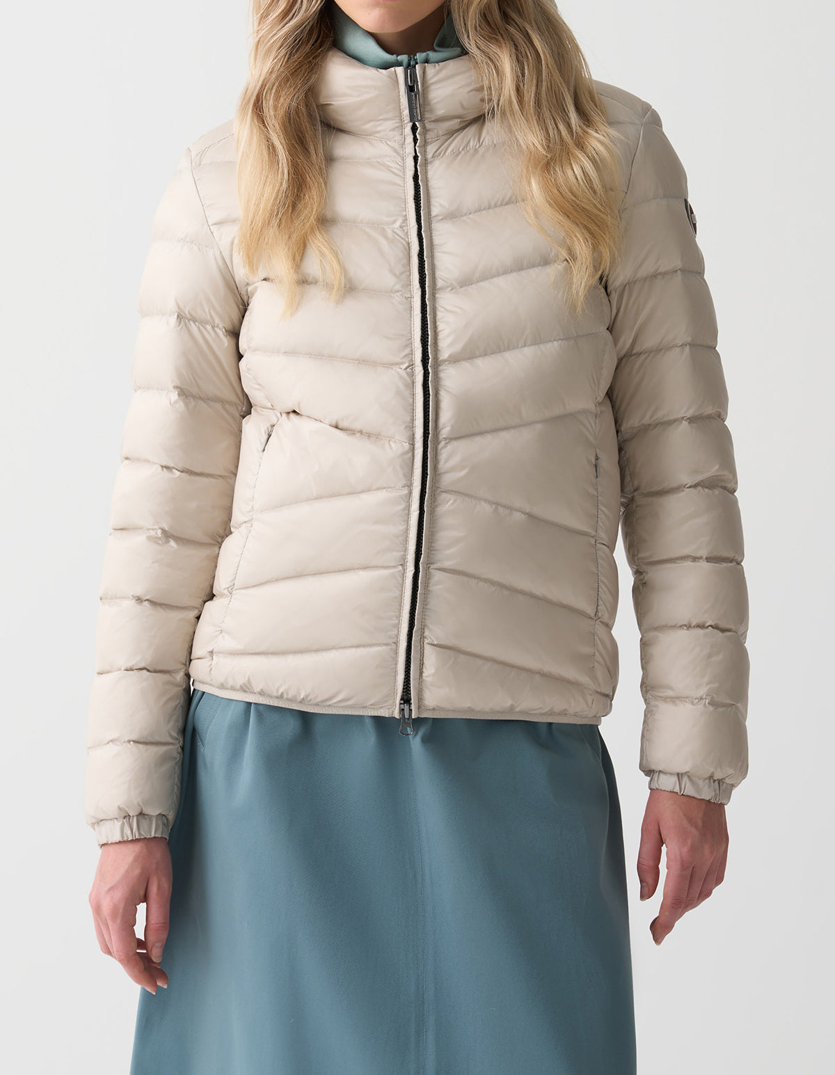 COLMAR Piumino Donna Trapuntato Cappuccio-Beige Canapa