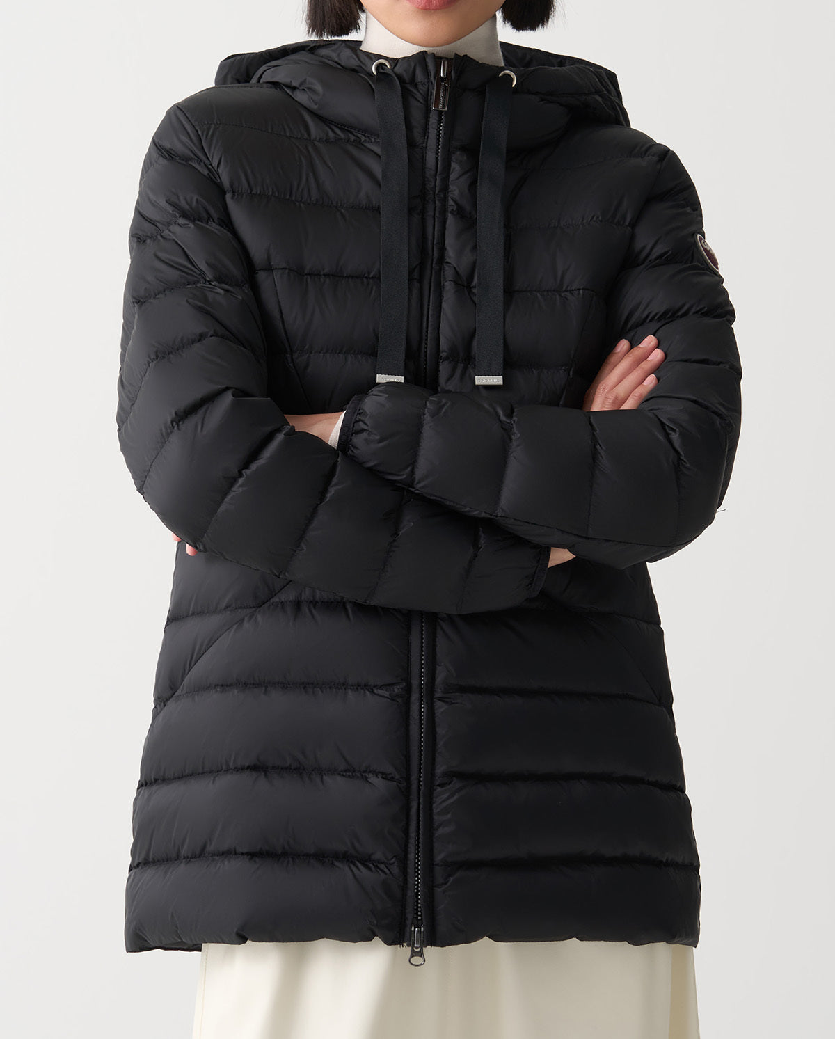 COLMAR Piumino Donna Trapuntato Sciancrato Cappuccio-Nero