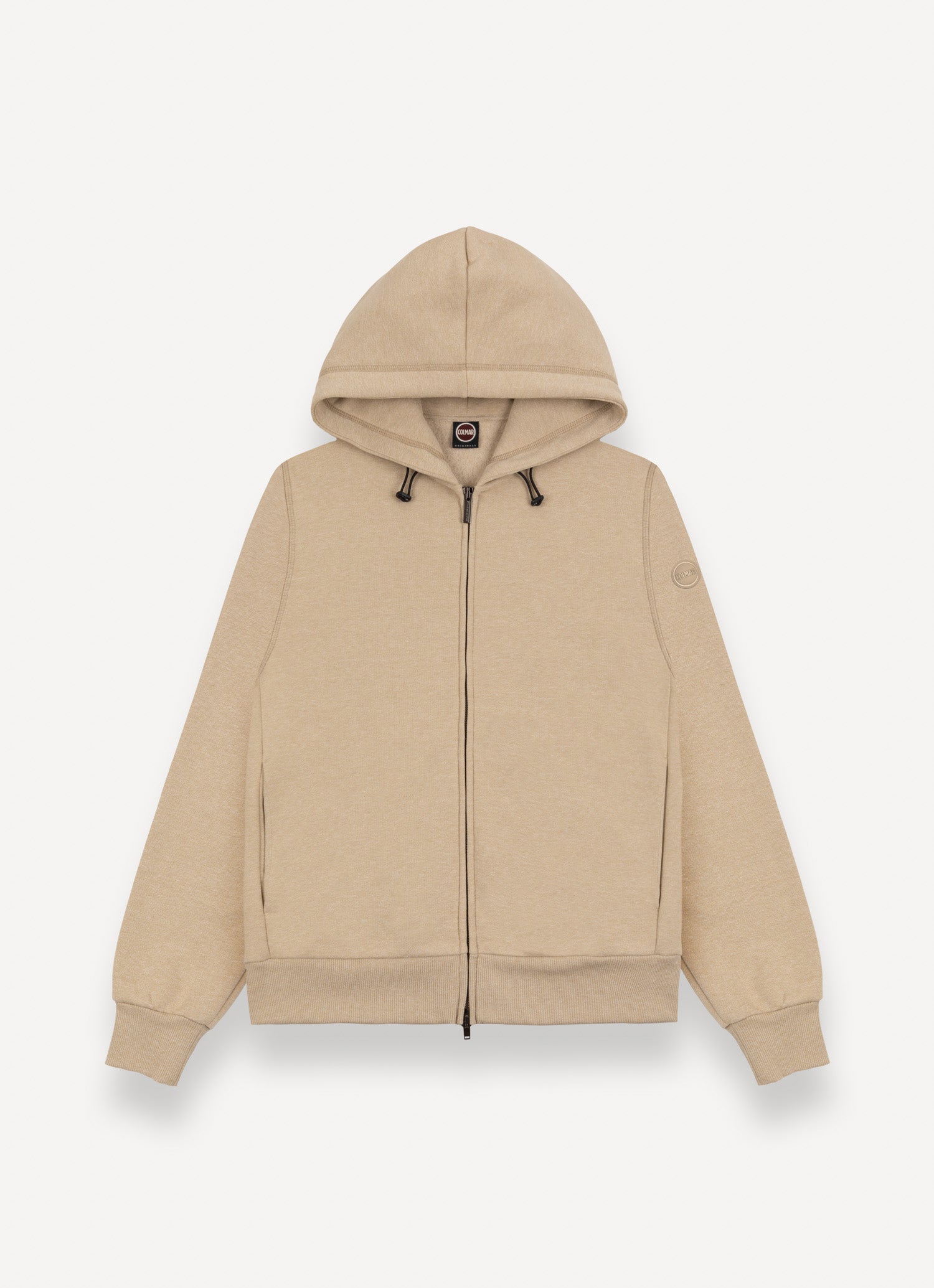 COLMAR Felpa Uomo Zip Coulisse Cappuccio Mélange-Beige Mocaccino