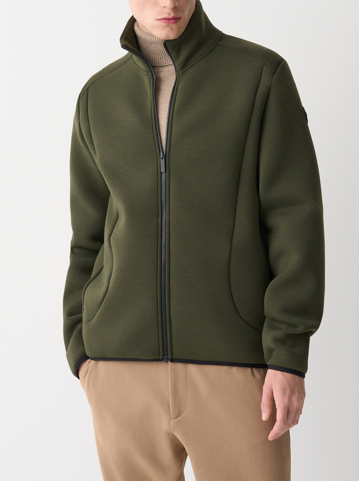COLMAR Felpa Uomo scuba full zip-Verde Underwood