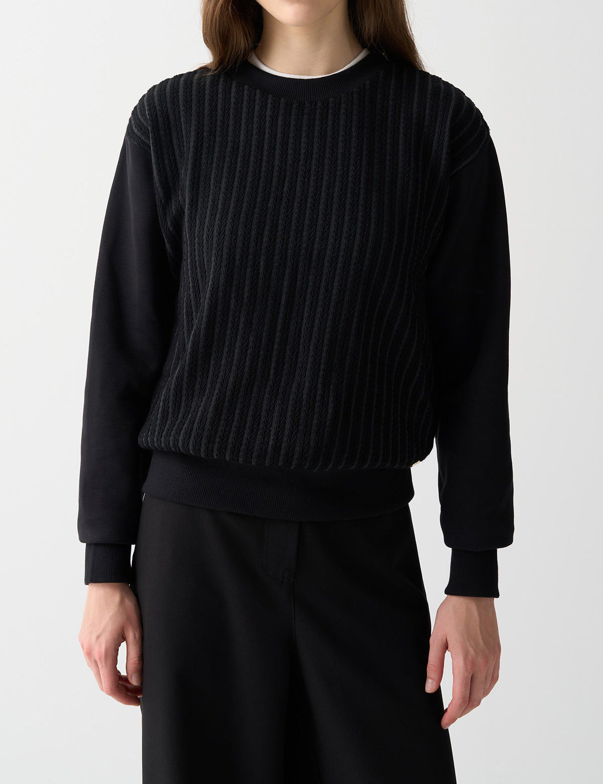 COLMAR Felpa Donna Girocollo Trecce-Nero