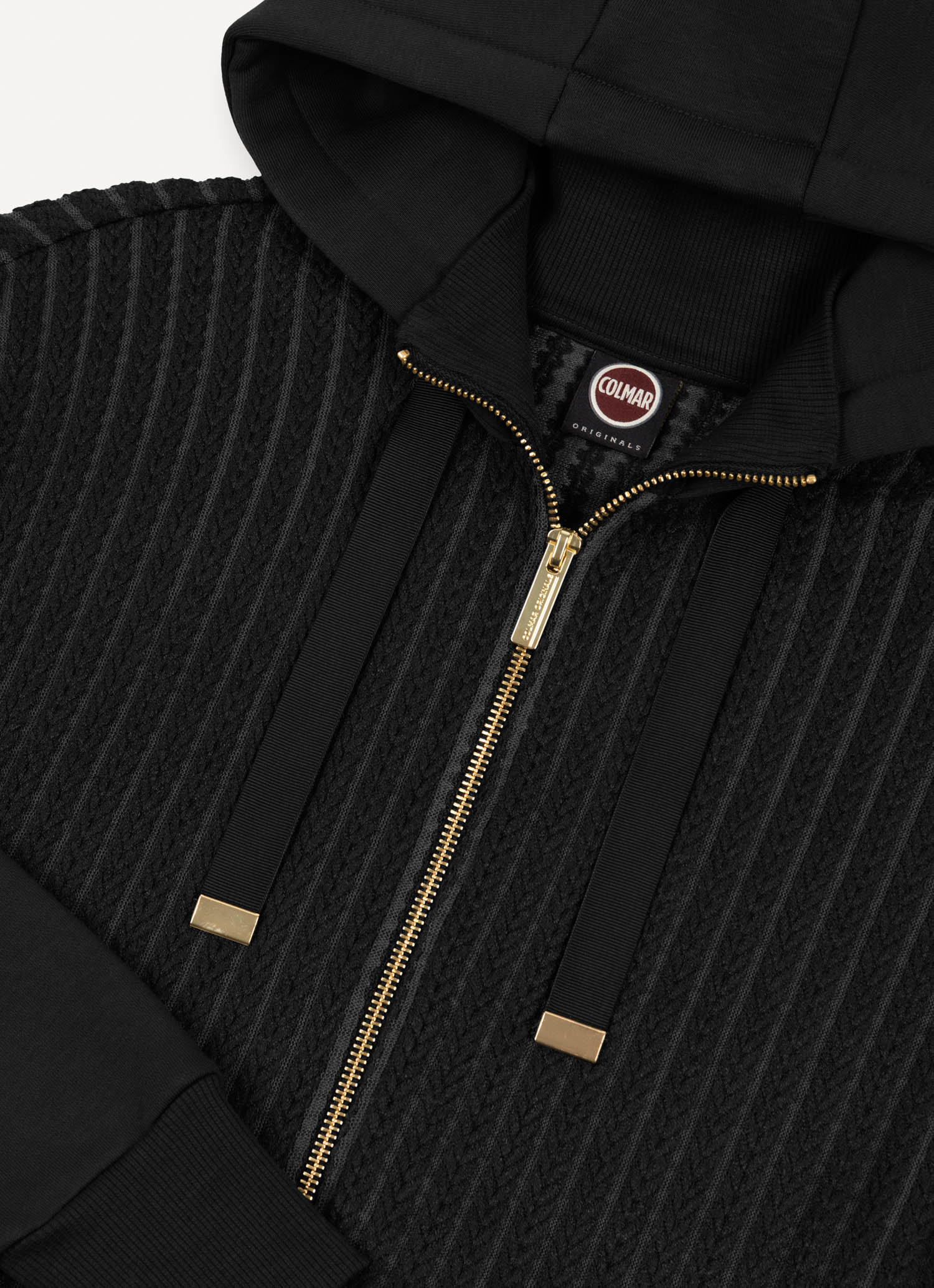 COLMAR Felpa Donna Full Zip Trecce Cappuccio-Nero