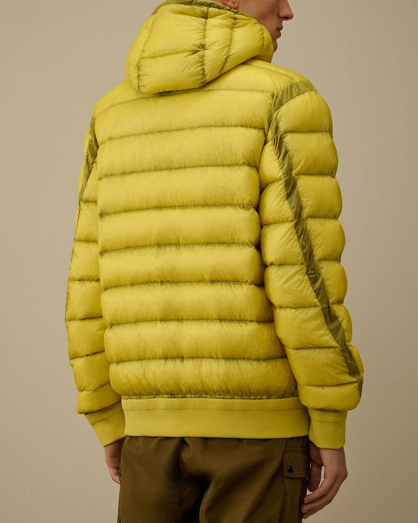 C.P. COMPANY Piumino Uomo D.D. Shell Hooded Down-Green Sheen Yellow