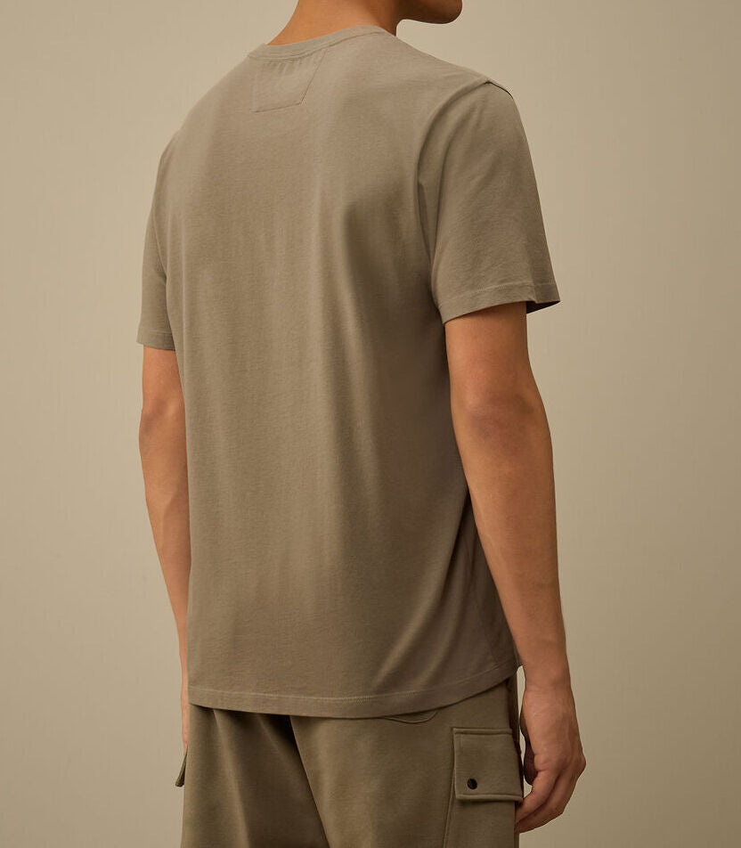 C.P. COMPANY T-shirt Uomo 30/1 Jersey Logo Patch-Fungi Grey