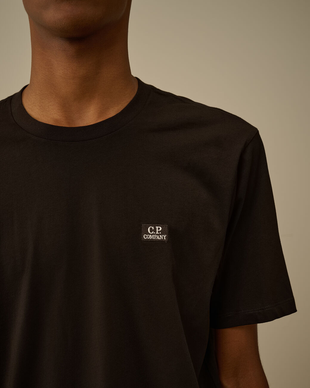C.P. COMPANY T-shirt Uomo 30/1 Jersey Logo Patch-Black