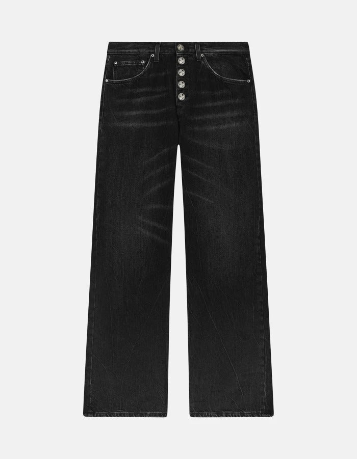 DONDUP Jeans Donna Jacklyn Gioiello Wide Leg-Nero