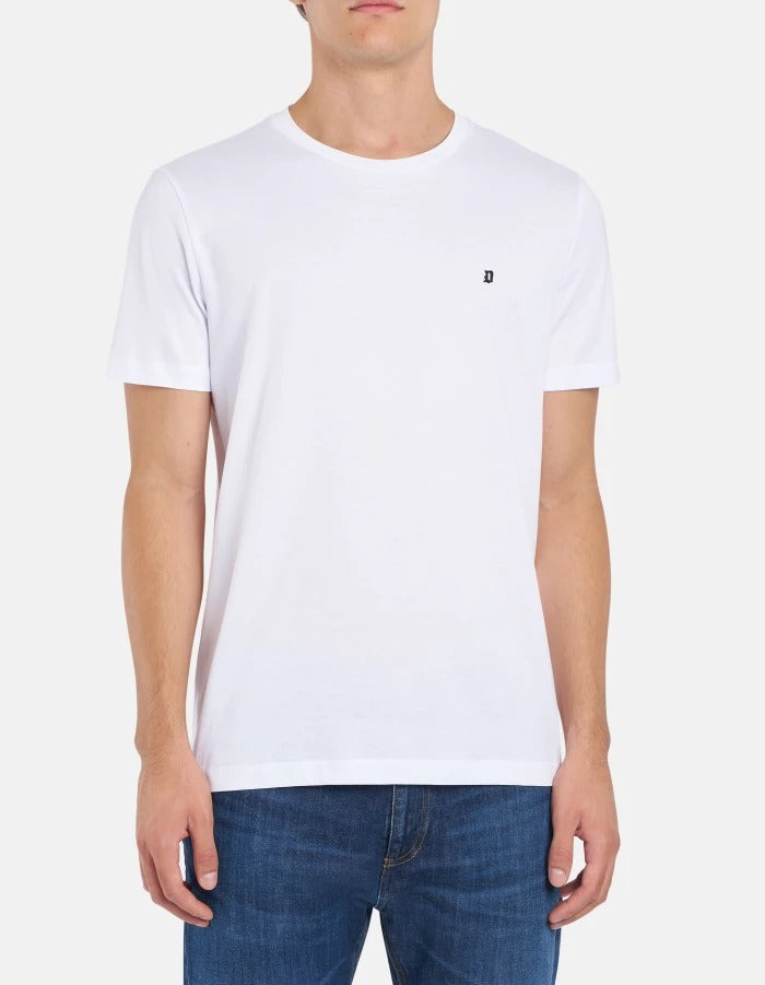DONDUP T-Shirt Uomo Jersey Regular-Bianco