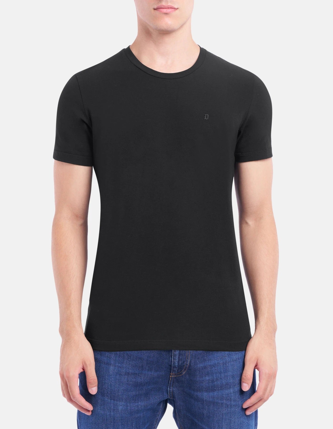 DONDUP T-Shirt Uomo Jersey Slim-Nero