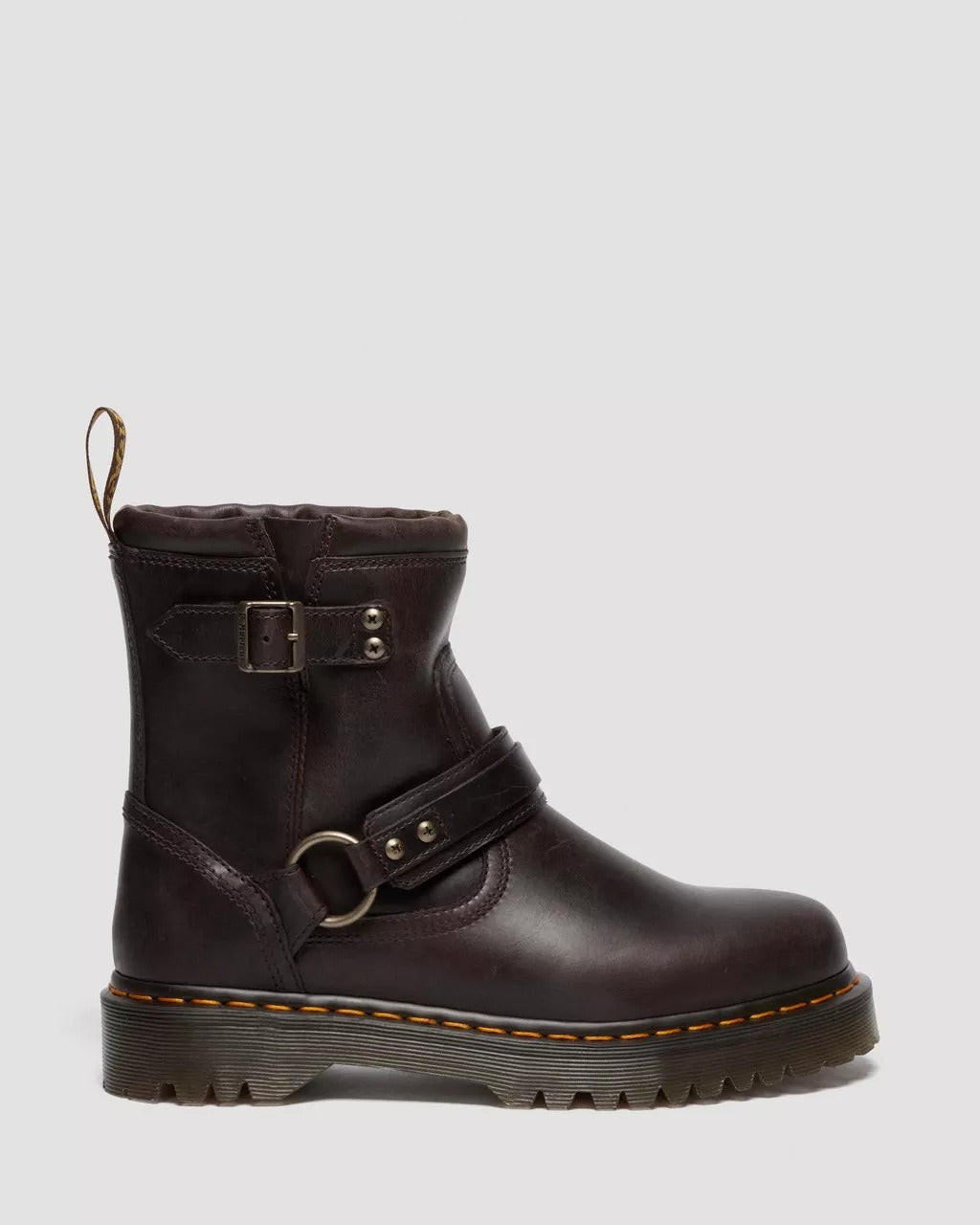 DR. MARTENS Stivale Donna ANISTONE HARNESS CRAZY HORSE-Dark Brown