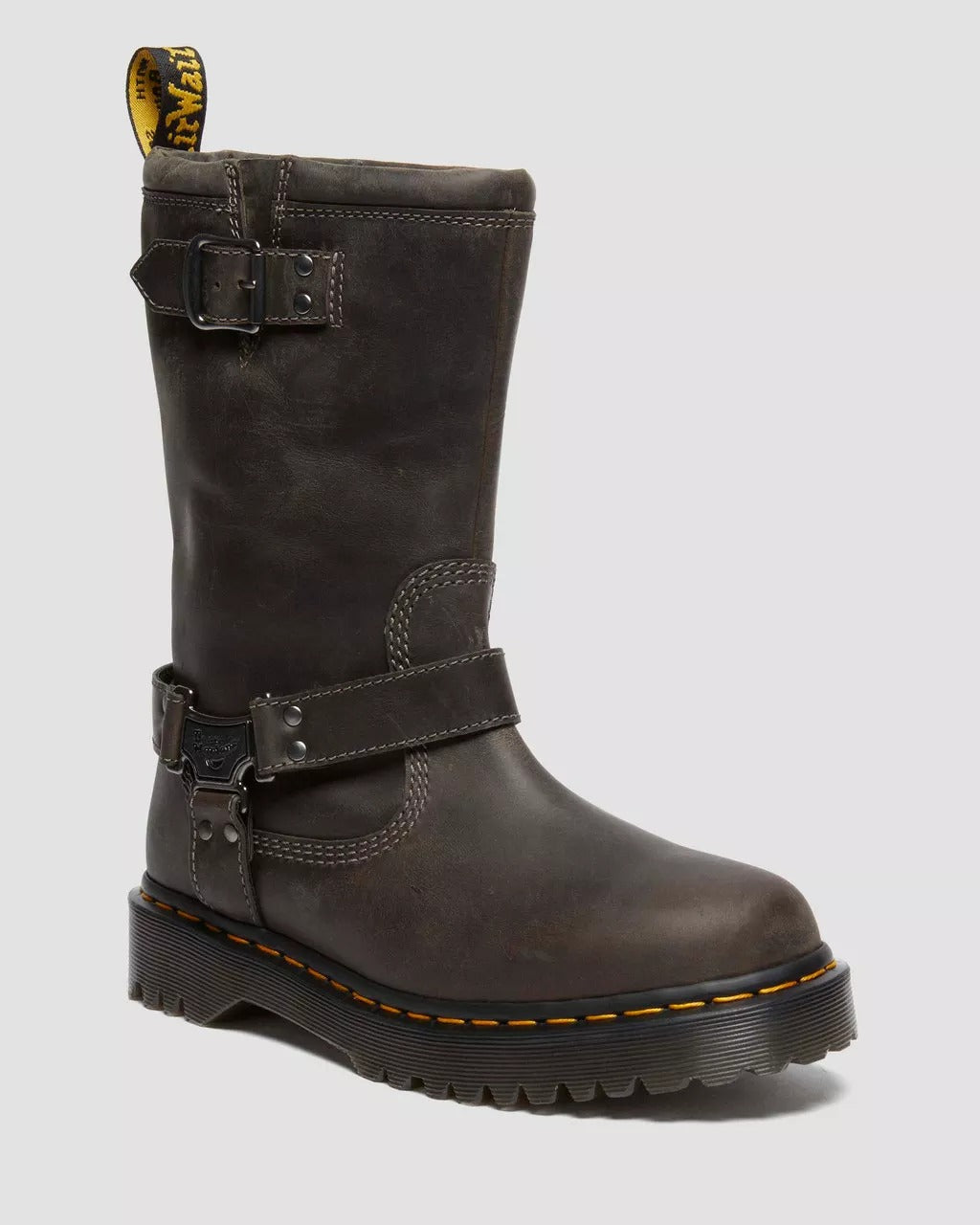 DR. MARTENS Stivale Donna Anistone Hi Burnished Waxy-Charcoal