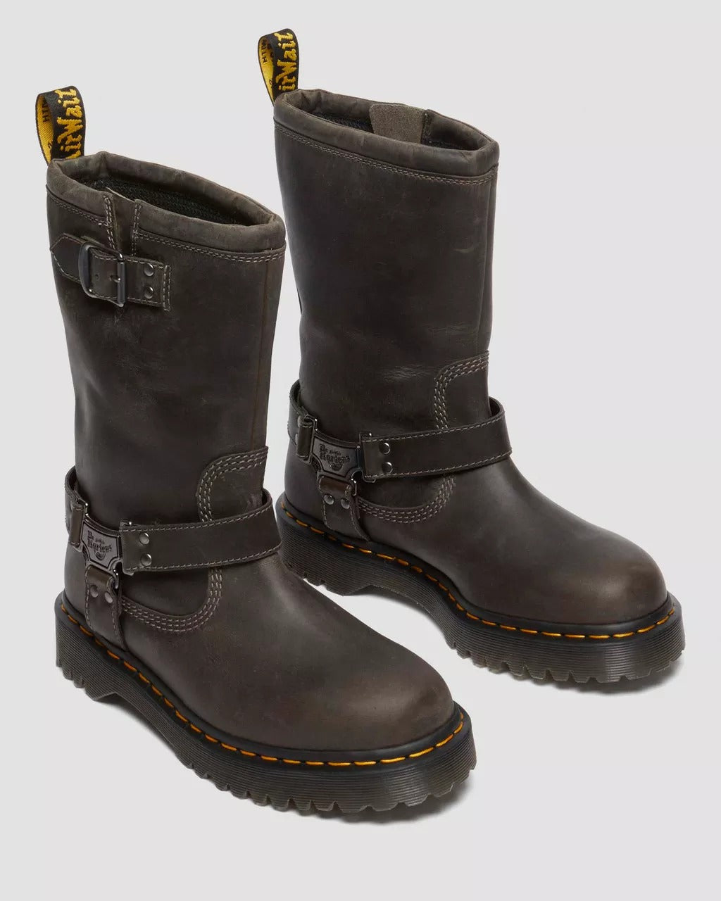 DR. MARTENS Stivale Donna Anistone Hi Burnished Waxy-Charcoal