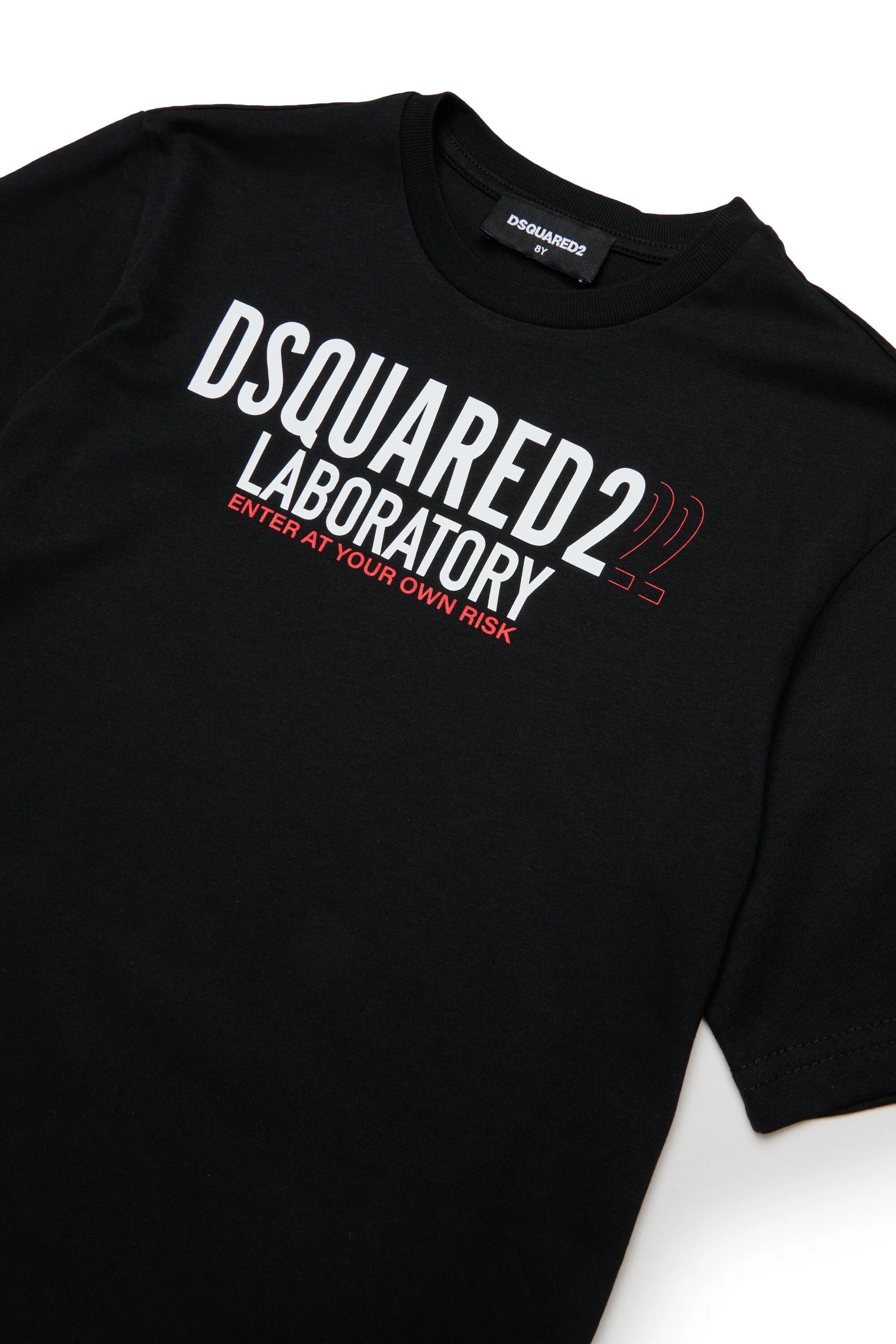 DSQUARED2 T-Shirt Junior Logo Laboratory-Nero