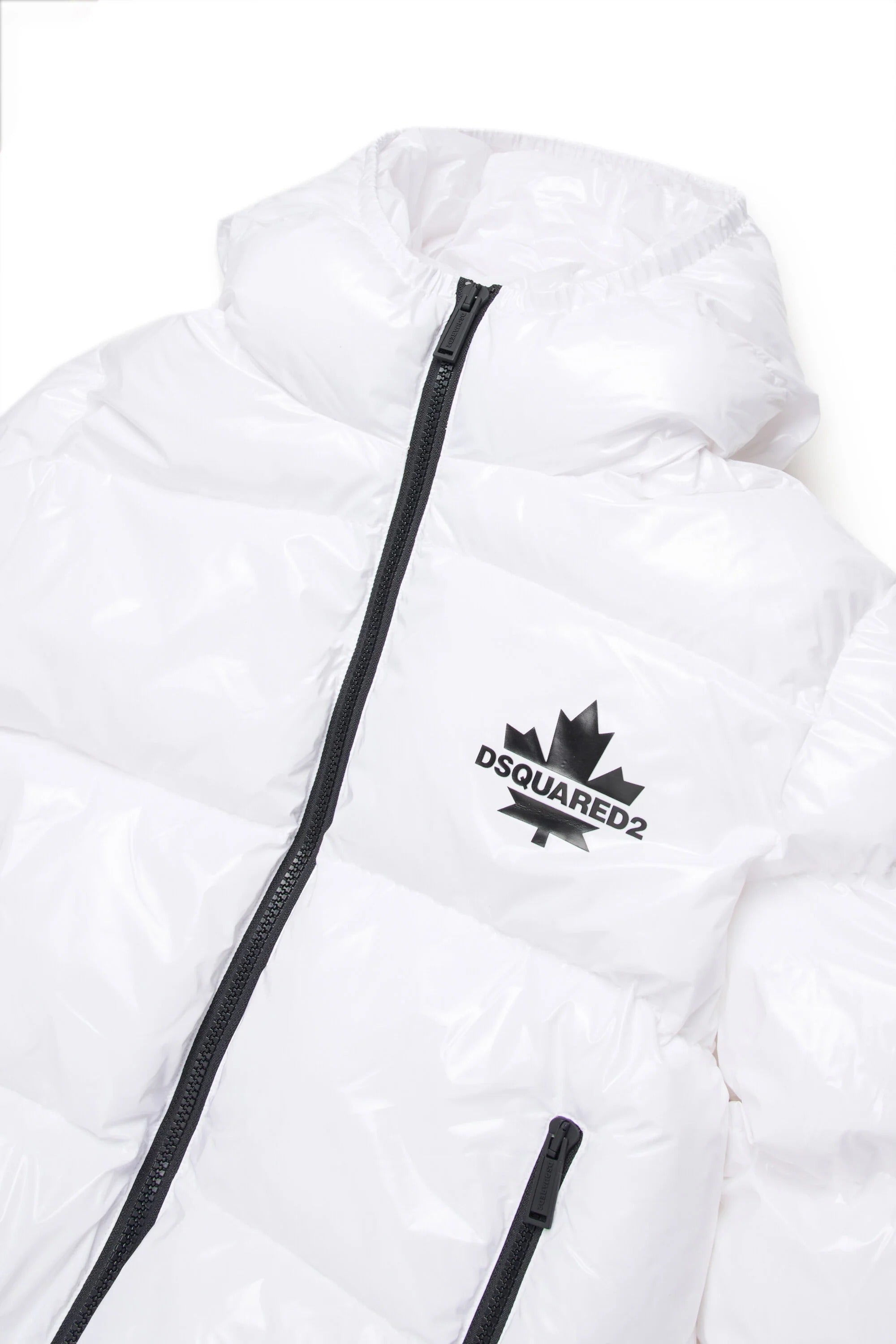 DSQUARED2 Giacca Junior Logo Foglia-Bianco