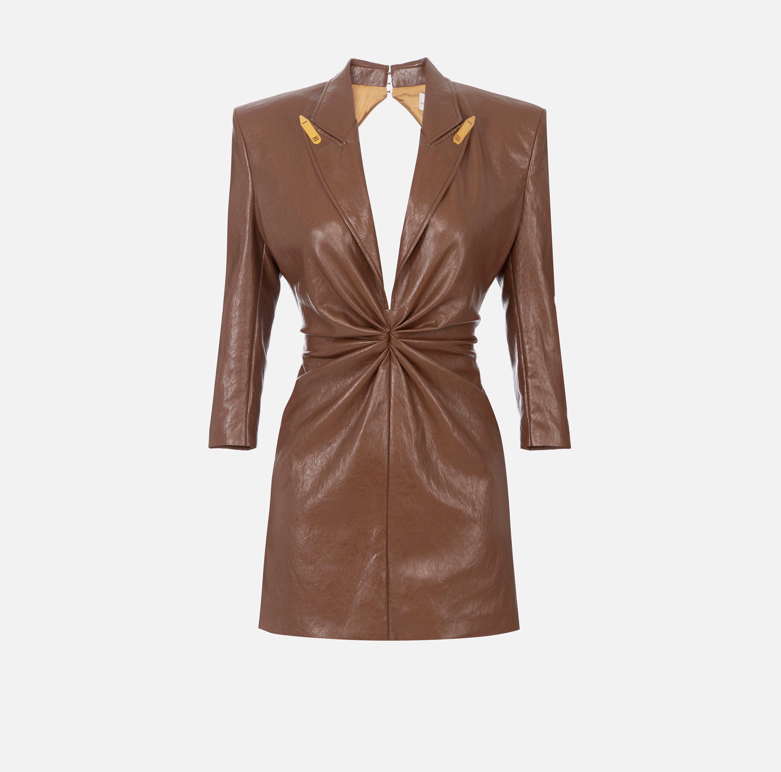 Elisabetta Franchi Abito Donna Corto Craquelé-Brown Sugar