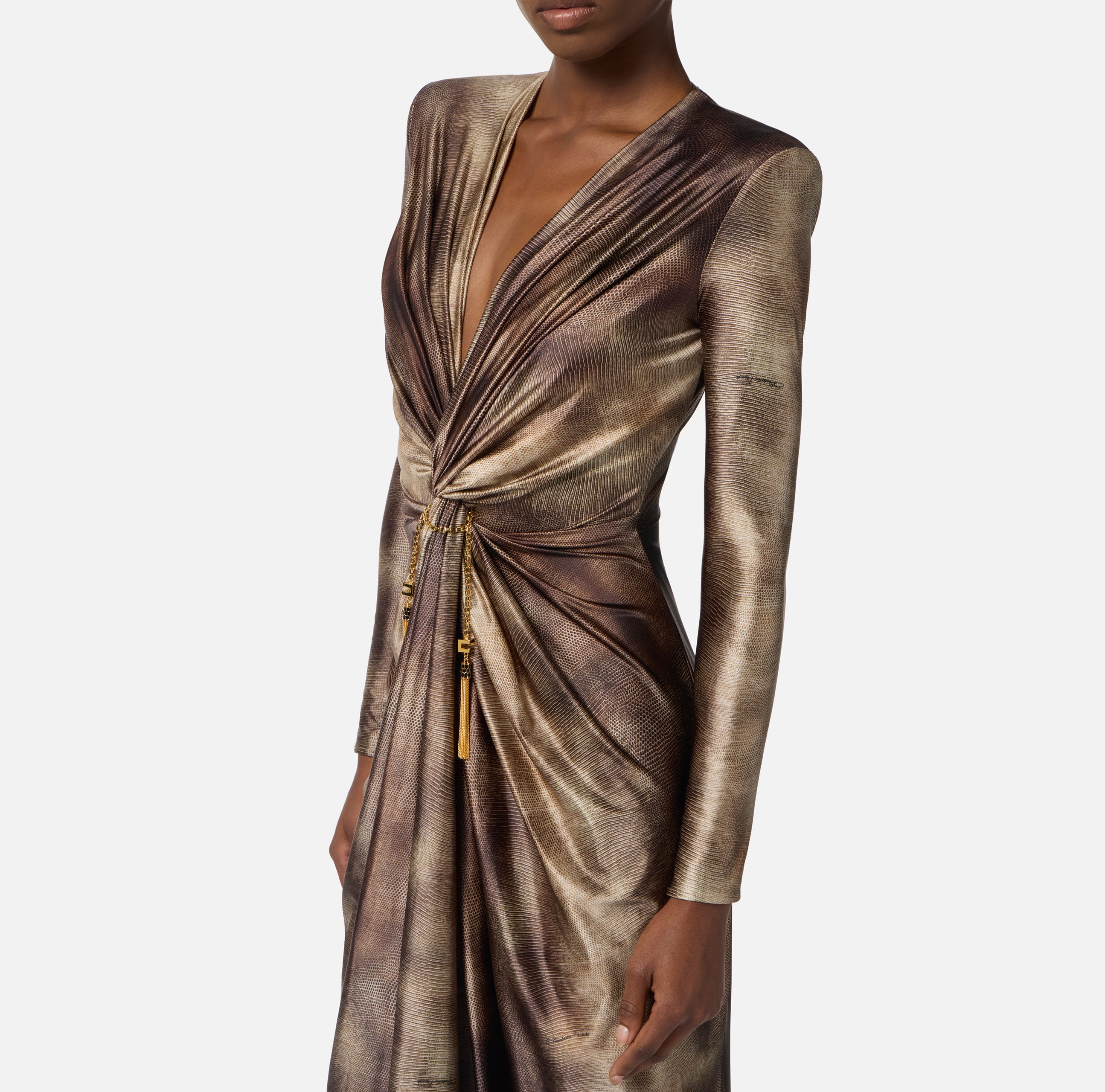 ELISABETTA FRANCHI Abito Red Carpet Lycra-Lizard