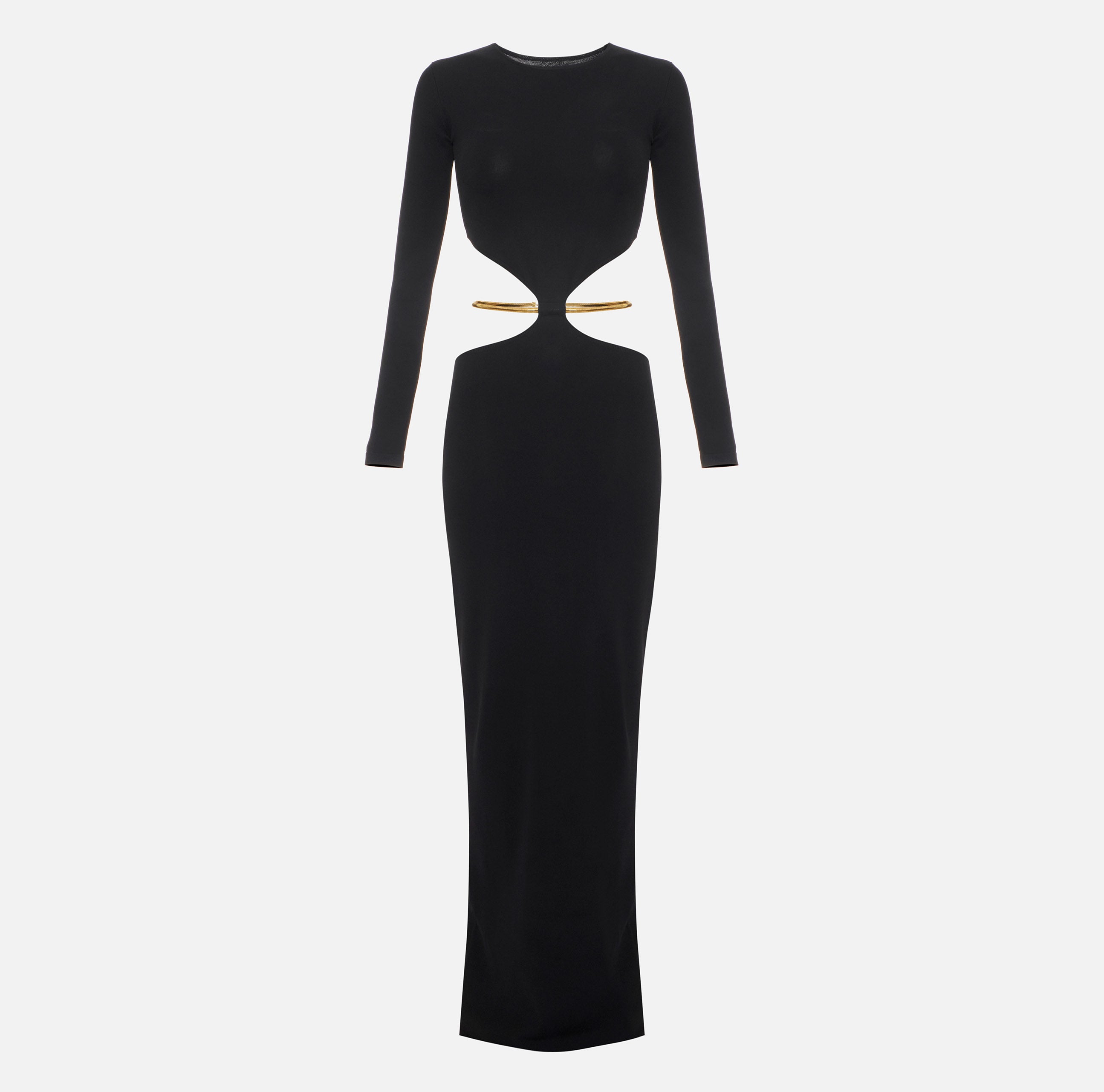 ELISABETTA FRANCHI Abito Red Carpet Maglia Cintura Snake-Nero