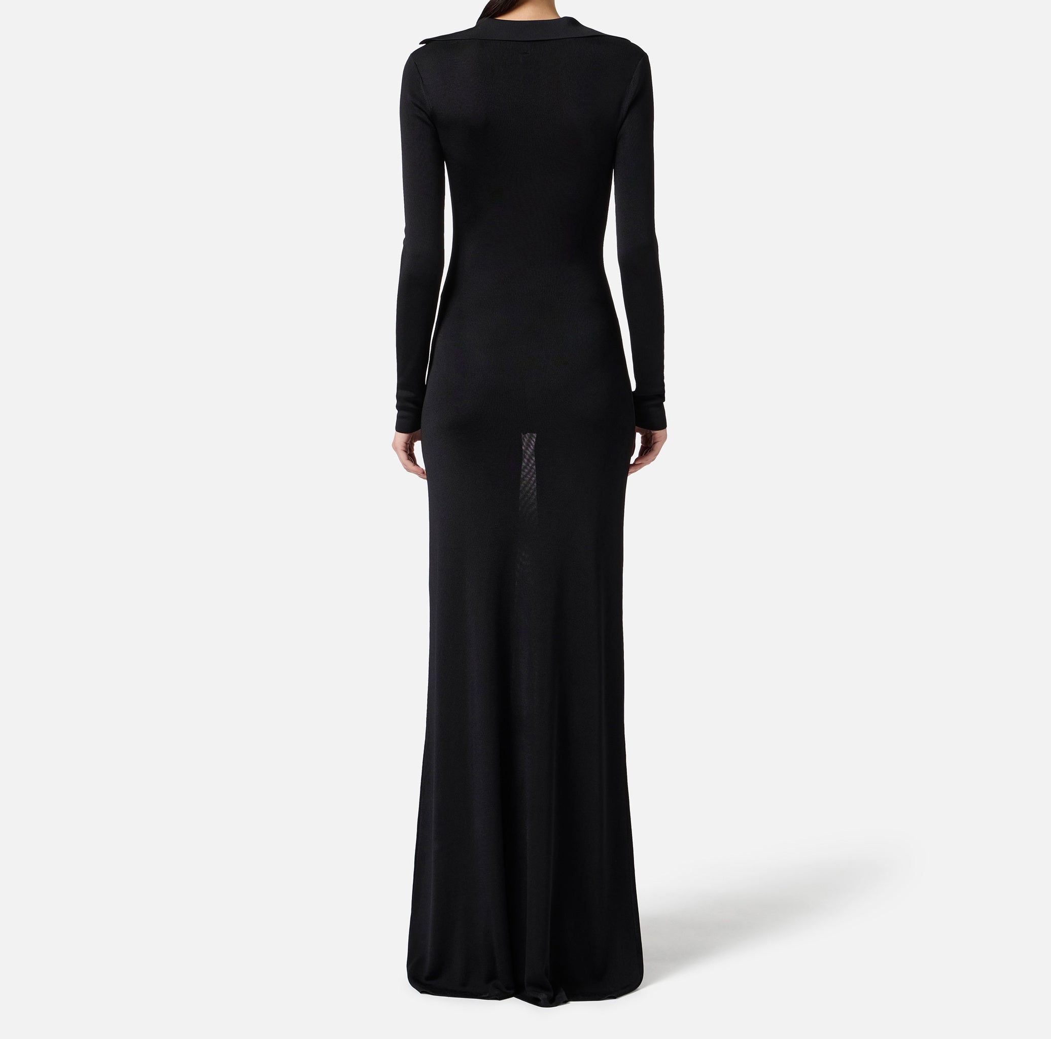 ELISABETTA FRANCHI Abito Red Carpet Viscosa Bottoni-Nero
