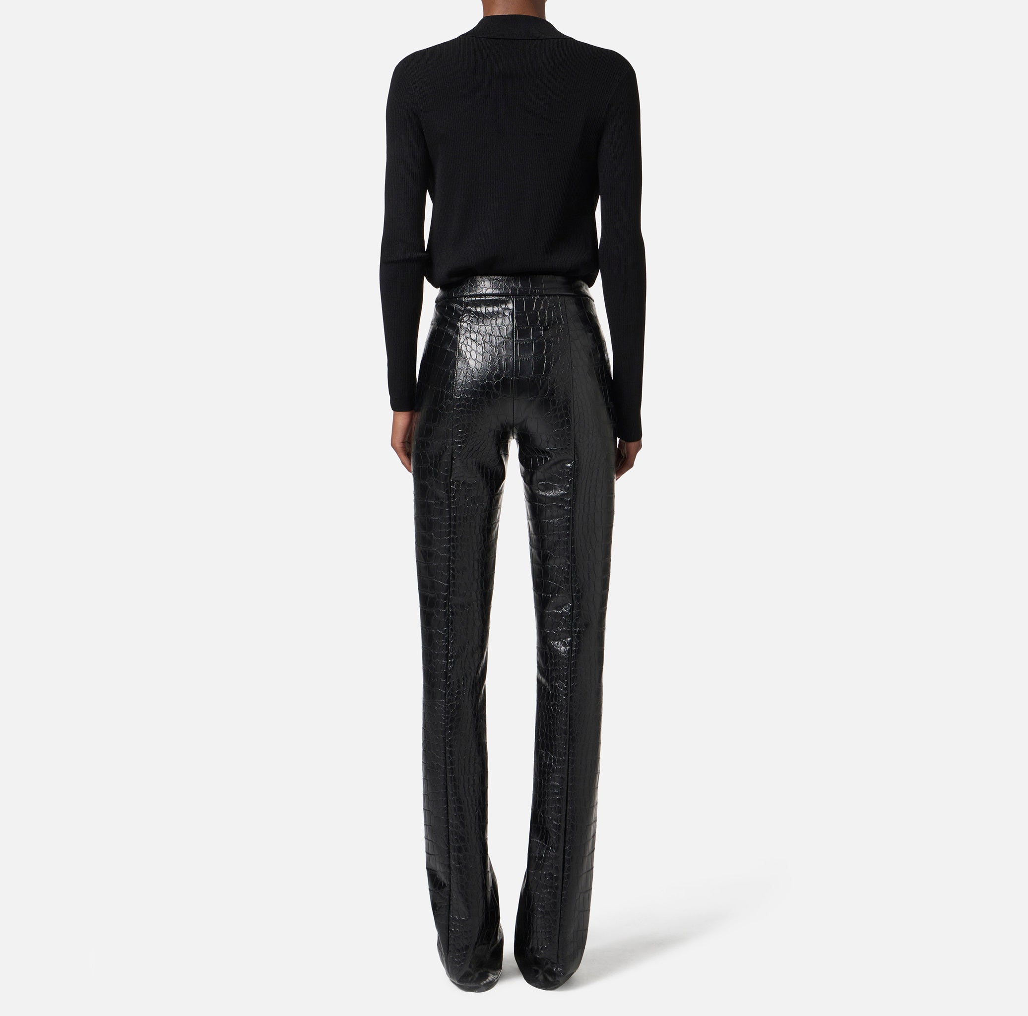 ELISABETTA FRANCHI Body Maglia Viscosa Seta Catena-Nero