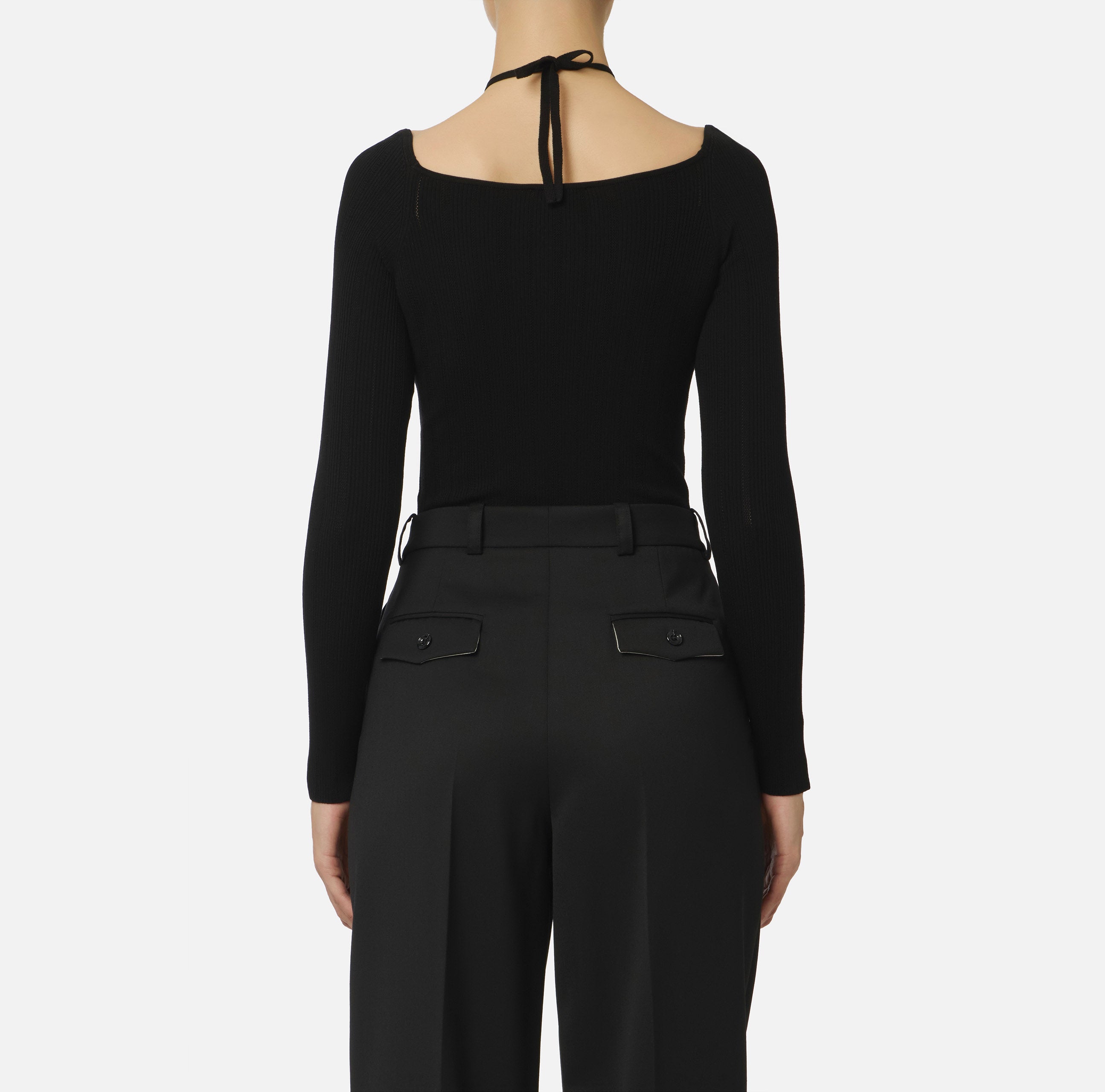 ELISABETTA FRANCHI Body Maglia Costine-Nero