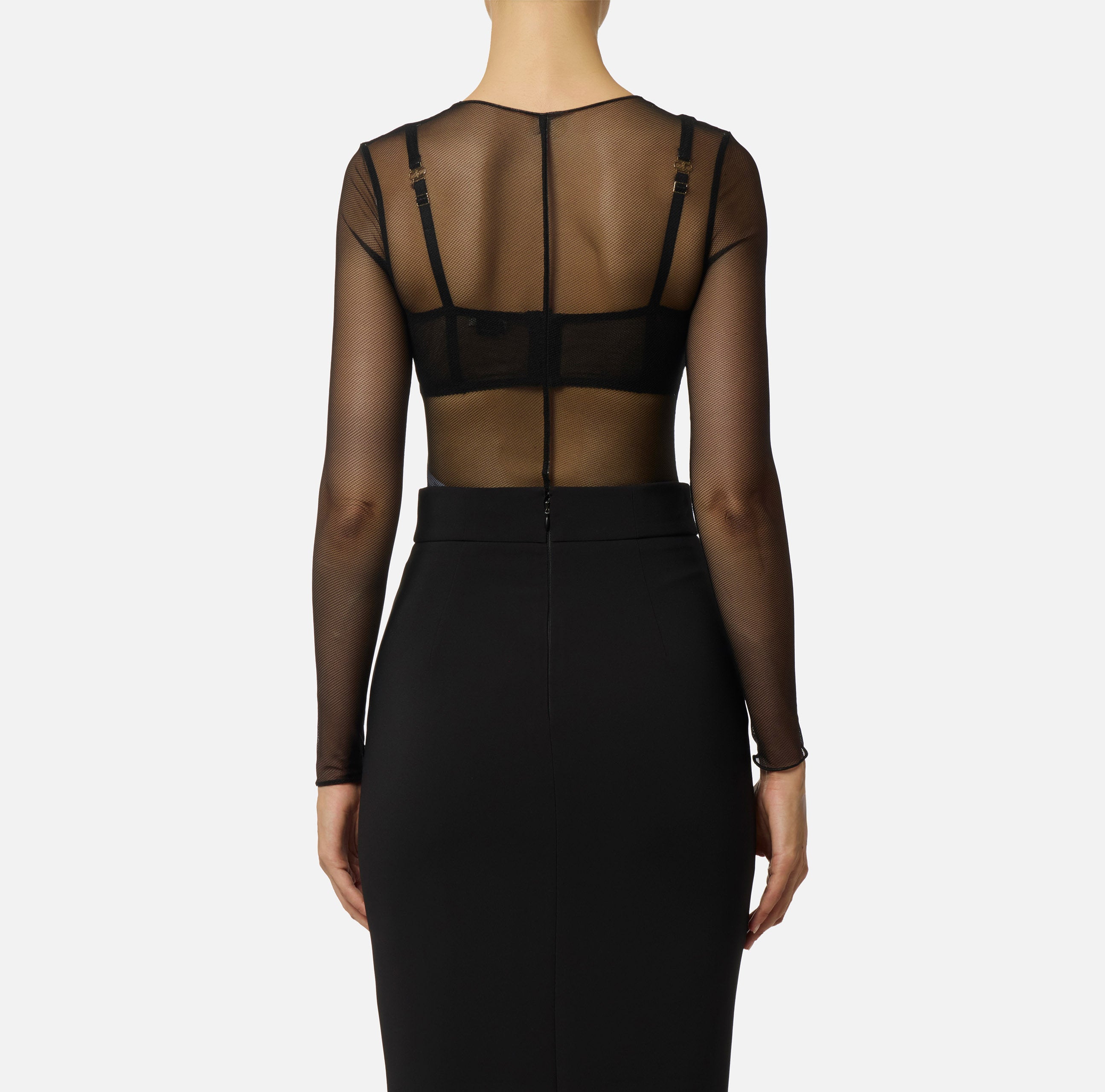 ELISABETTA FRANCHI Body Tulle Collana-Nero