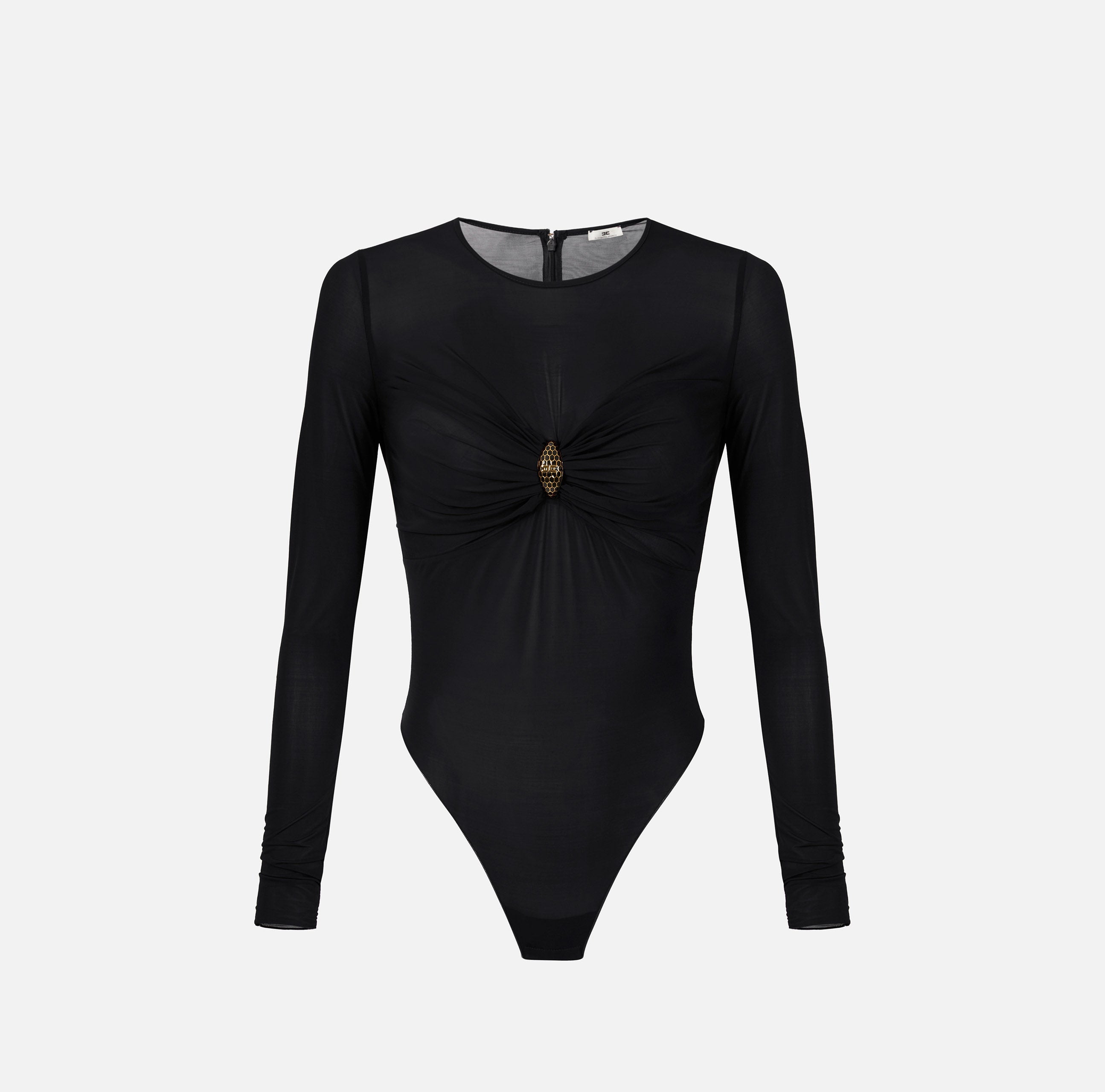 ELISABETTA FRANCHI Body Jersey Viscosa Gioiello-Nero