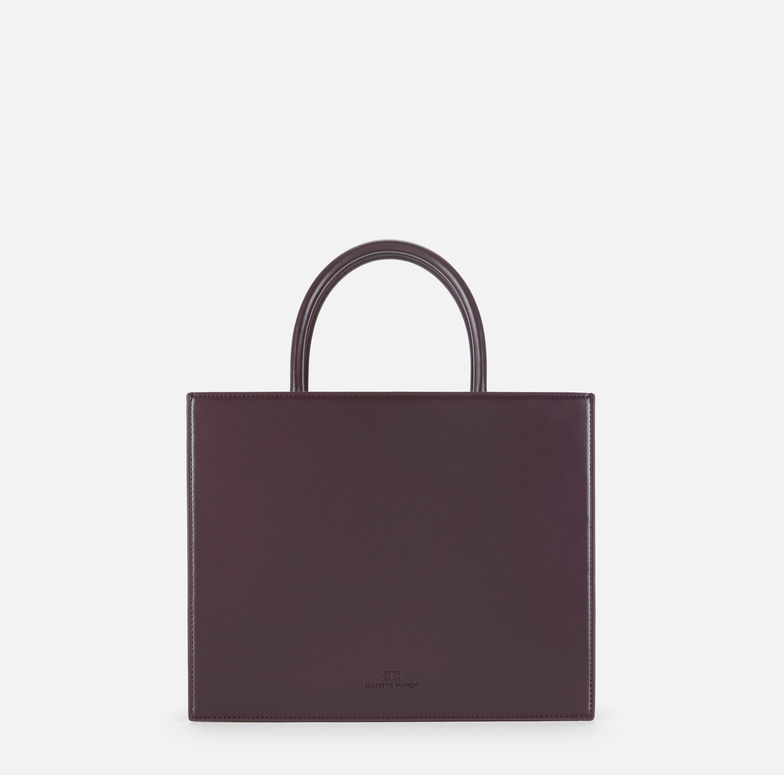 ELISABETTA FRANCHI Borsa Tote Grande Logo-Merlot
