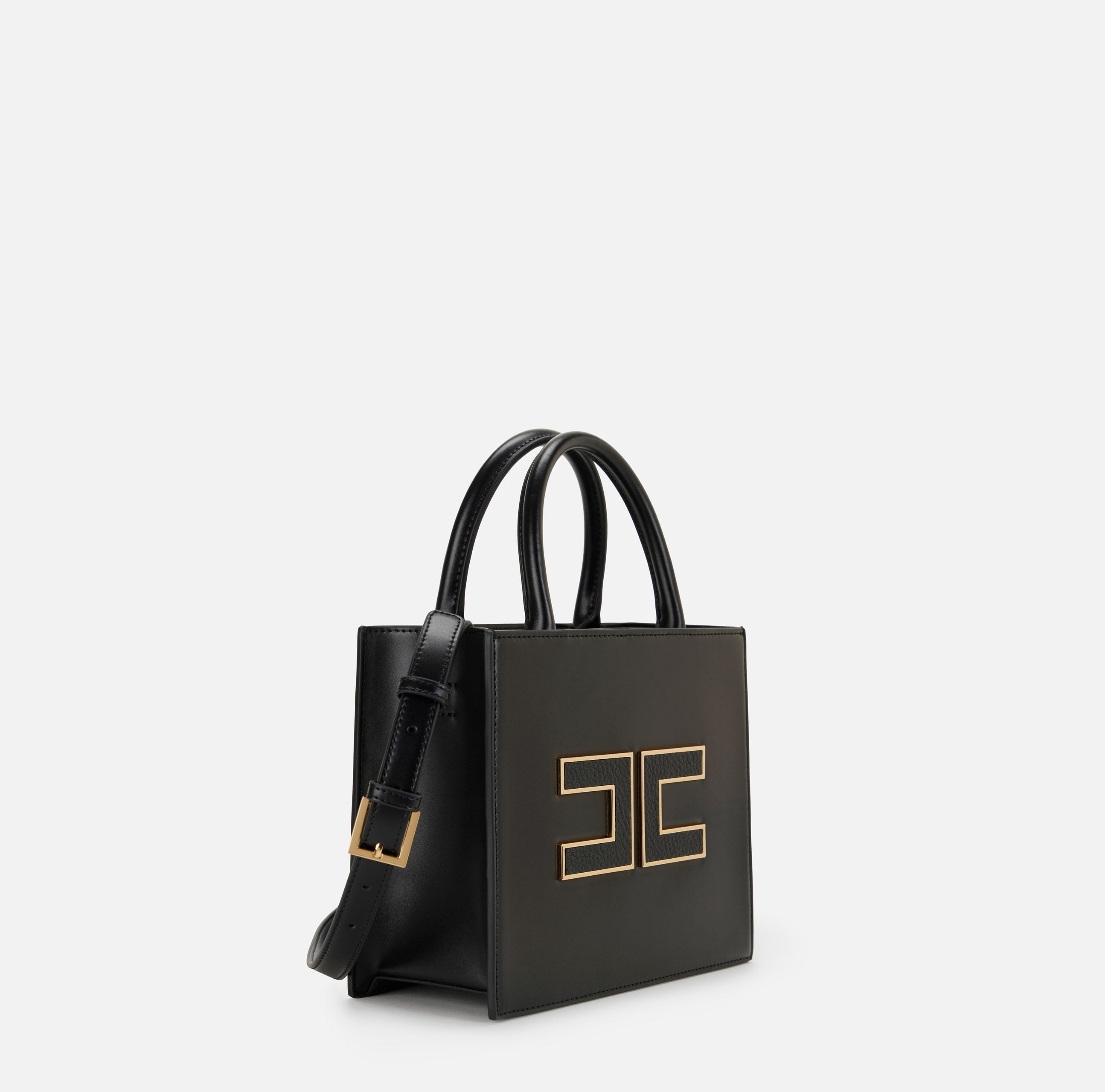 ELISABETTA FRANCHI Borsa Tote Piccola Logo-Nero