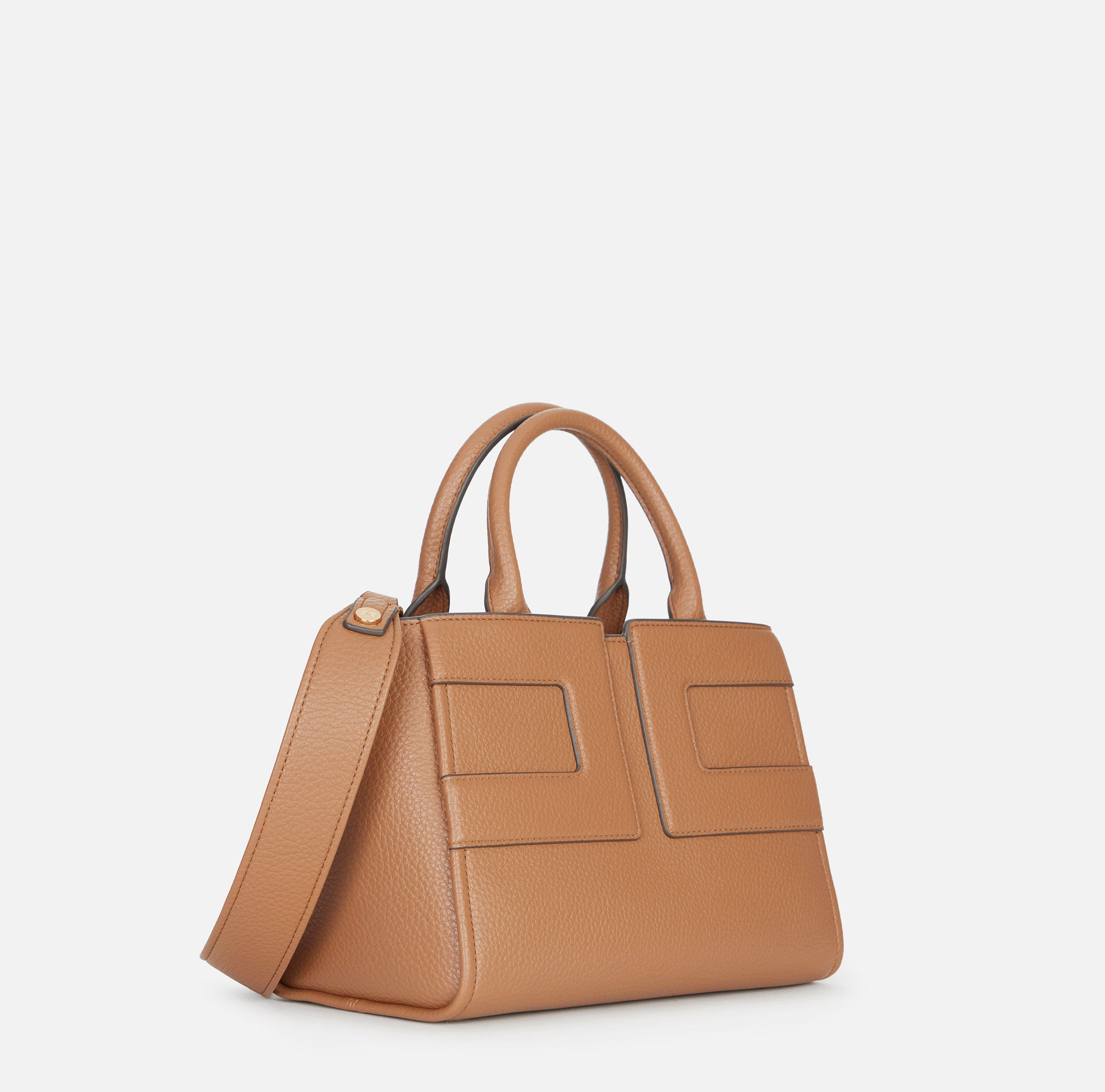 ELISABETTA FRANCHI Borsa Tote Media Maxi Logo-Brown Sugar