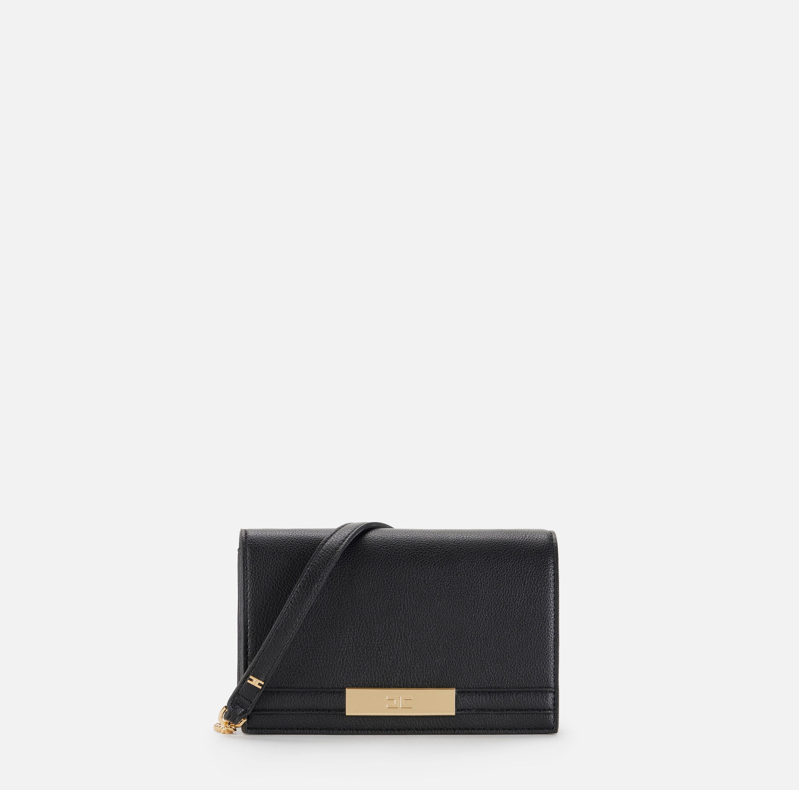 ELISABETTA FRANCHI Borsa Tracolla Placca Logo-Nero