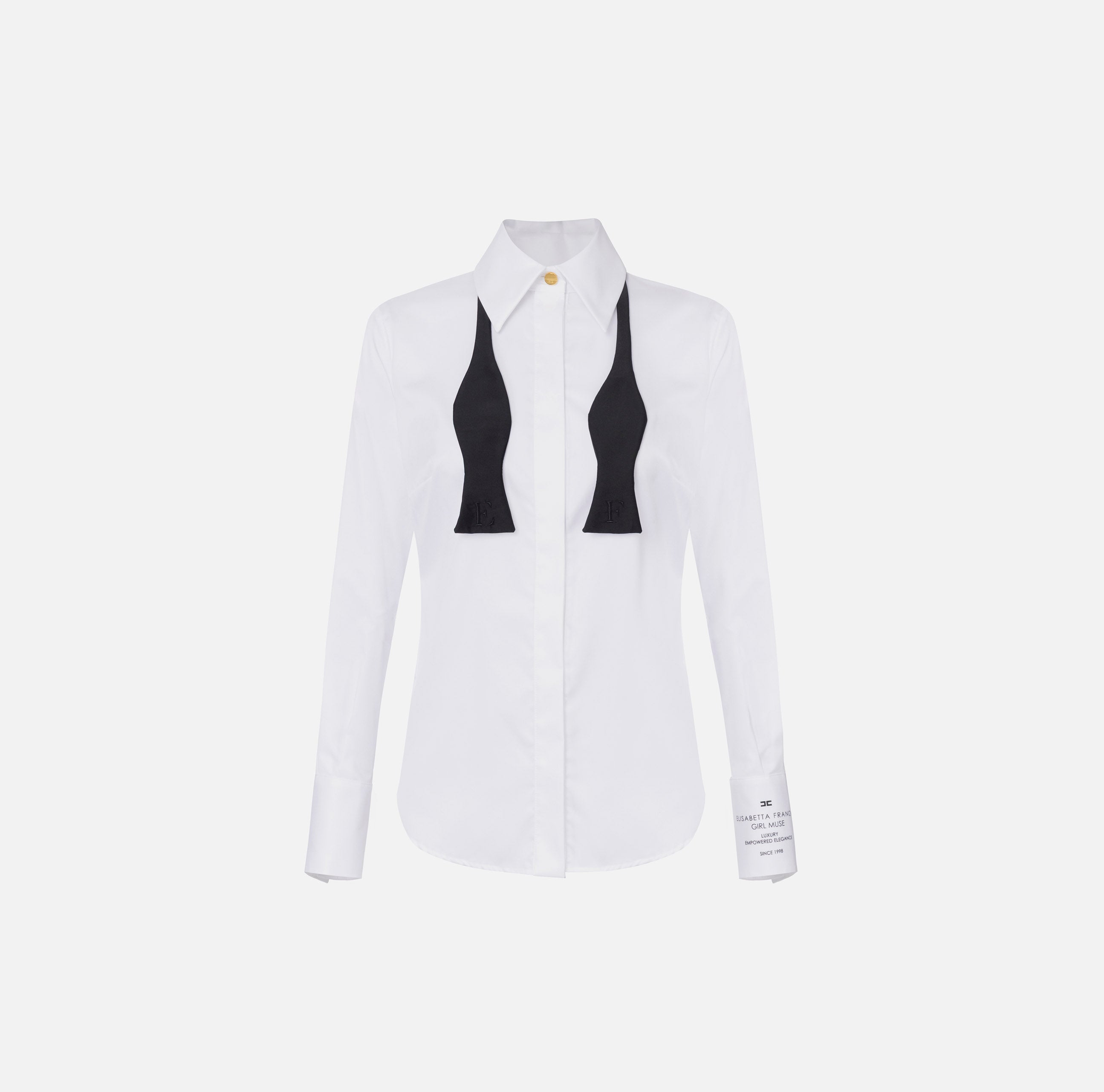 ELISABETTA FRANCHI Camicia Popeline Cotone-Bianco