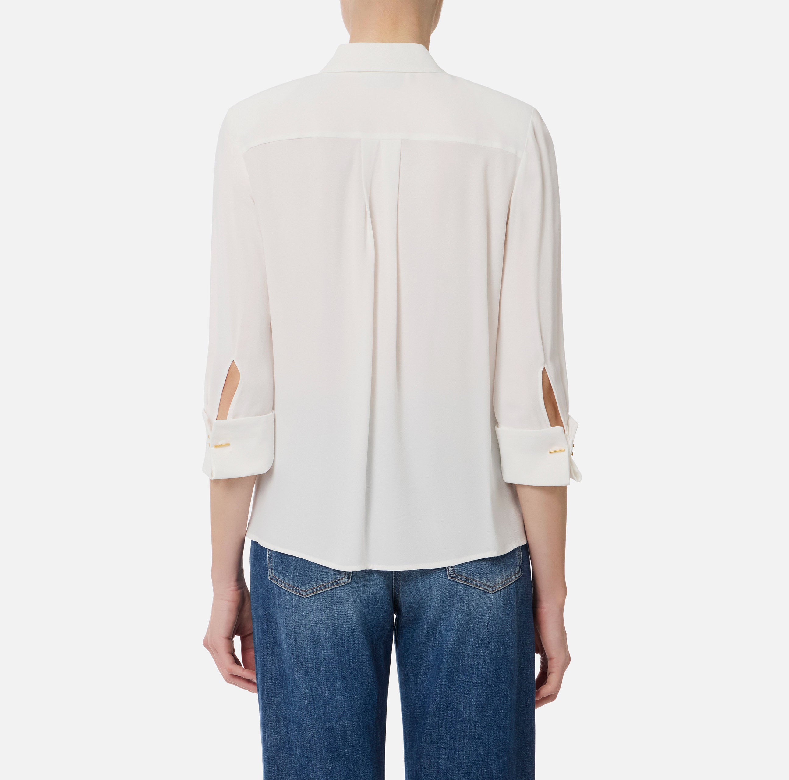 ELISABETTA FRANCHI Camicia Georgette Viscosa-Avorio