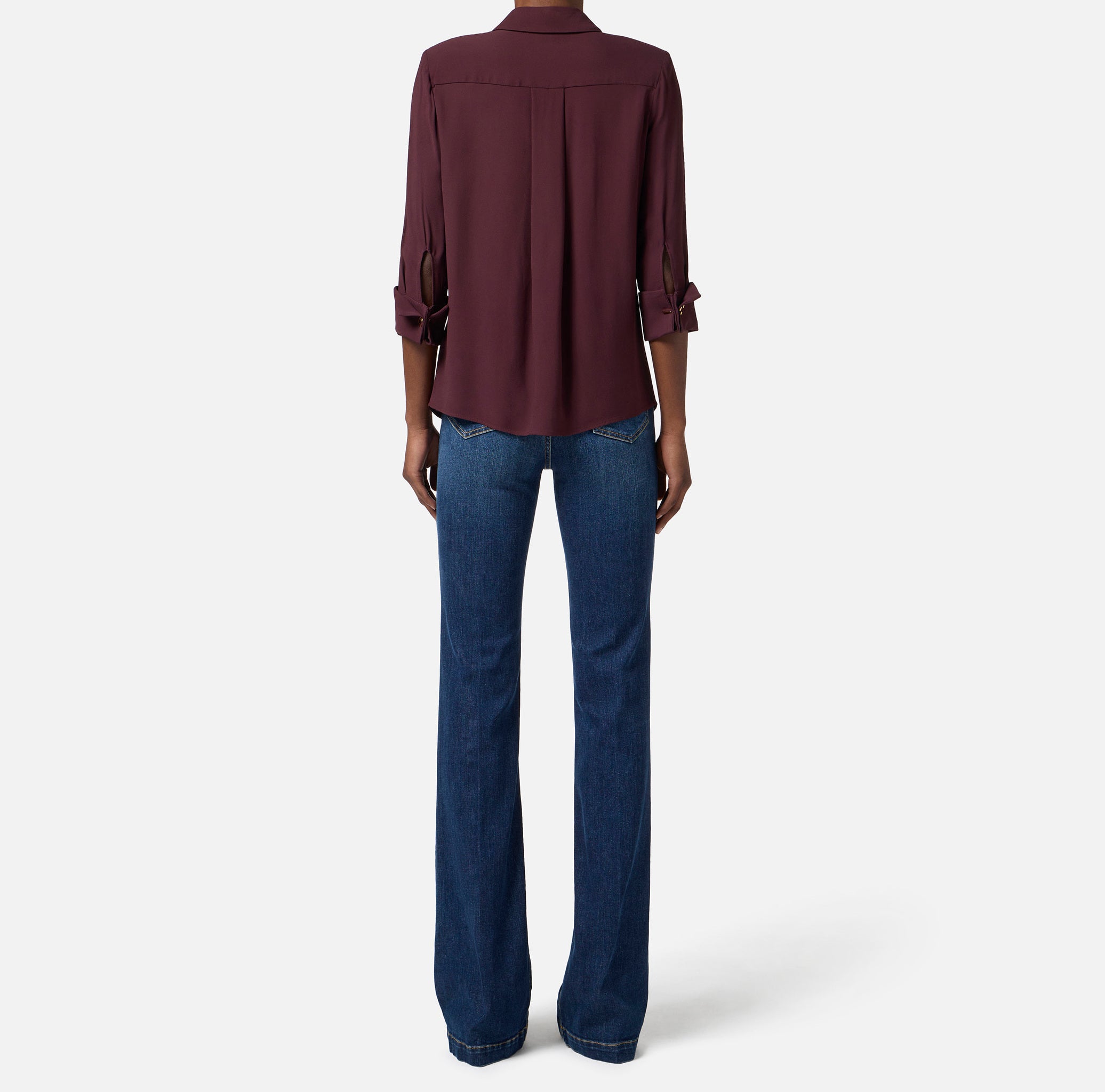 ELISABETTA FRANCHI Camicia Georgette Viscosa-Merlot